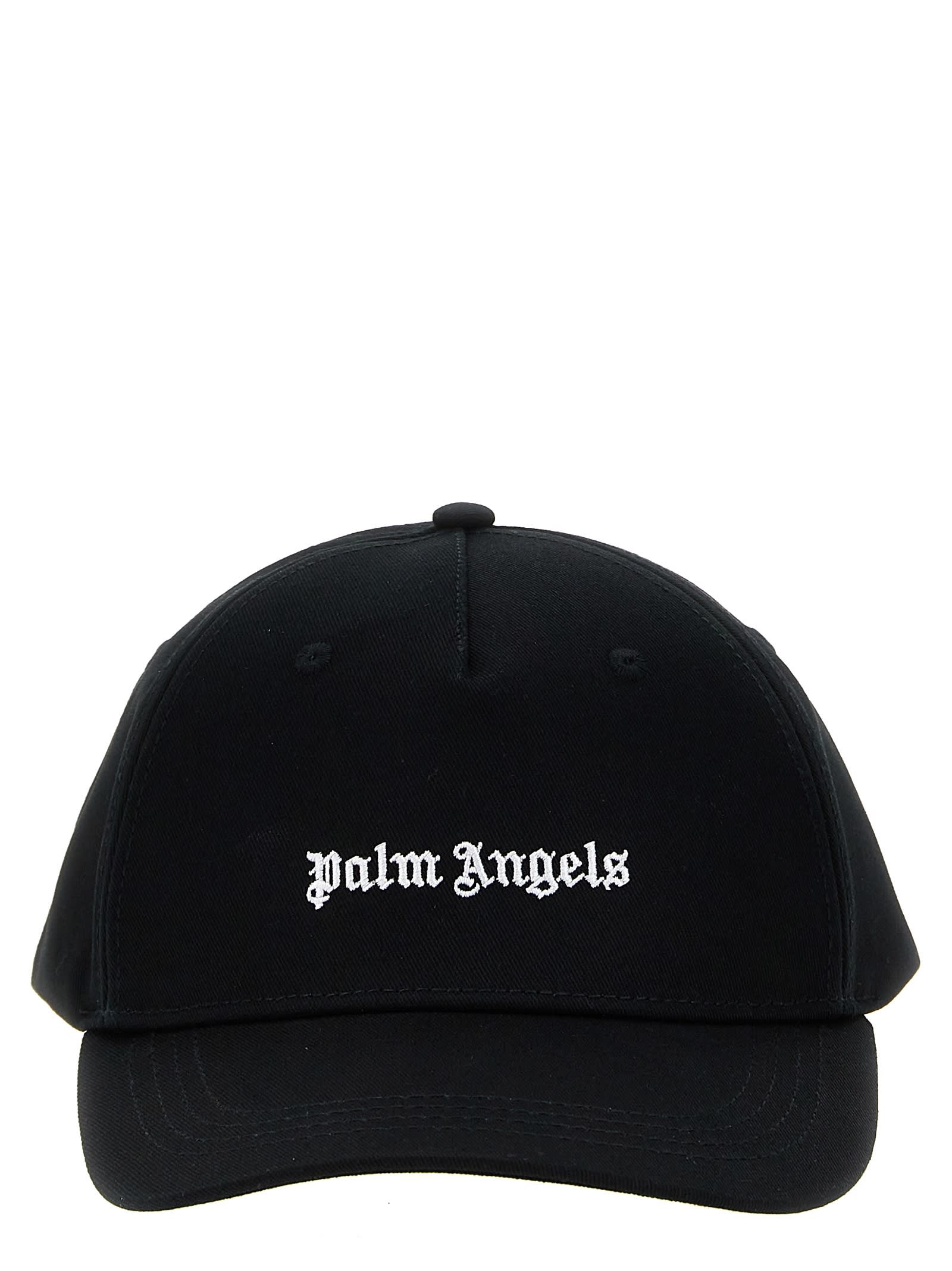 Shop Palm Angels Classic Logo Baseball Cap In White/black