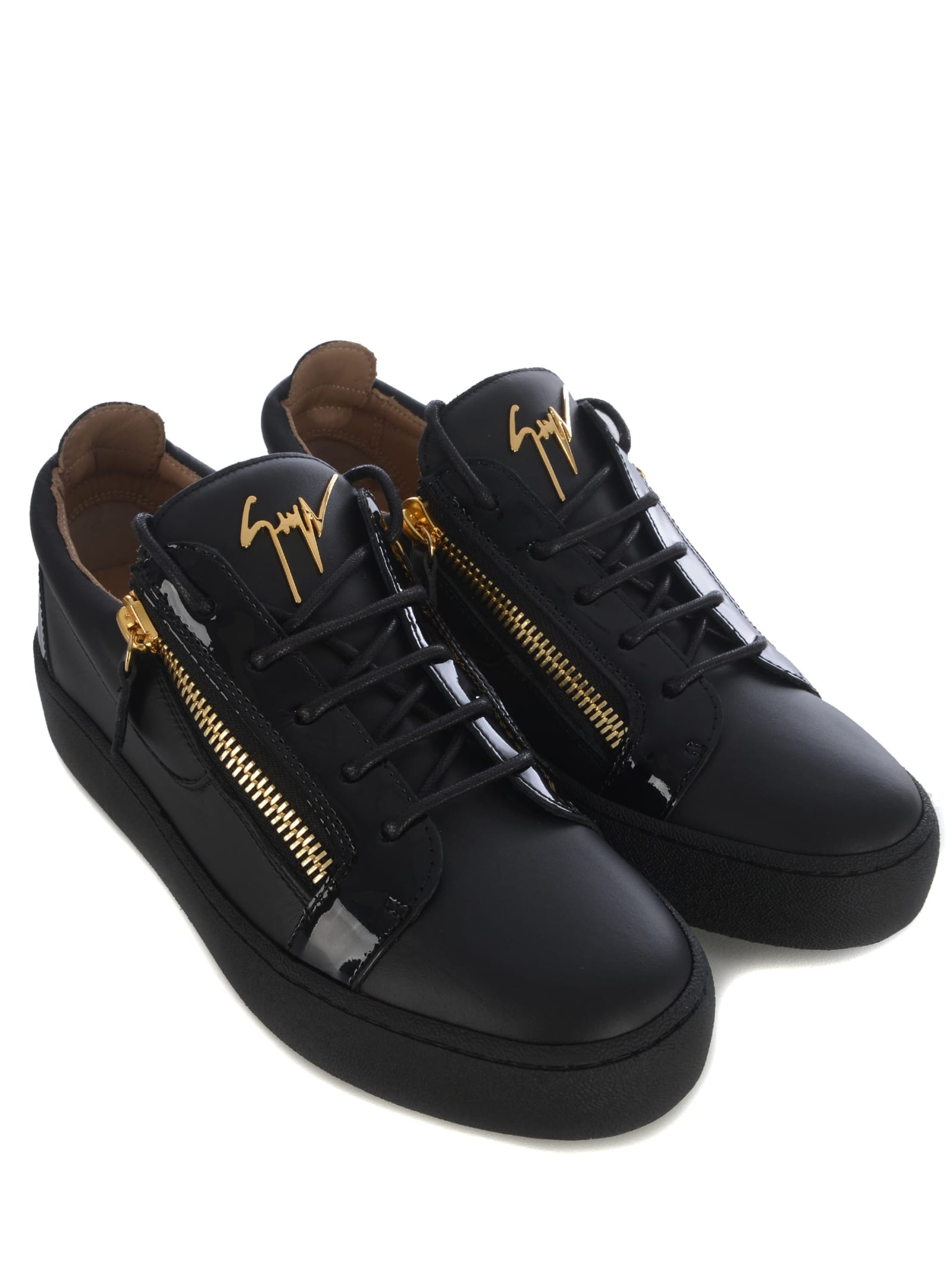 Shop Giuseppe Zanotti Sneakers  Frenkie Made Of Leather In Black