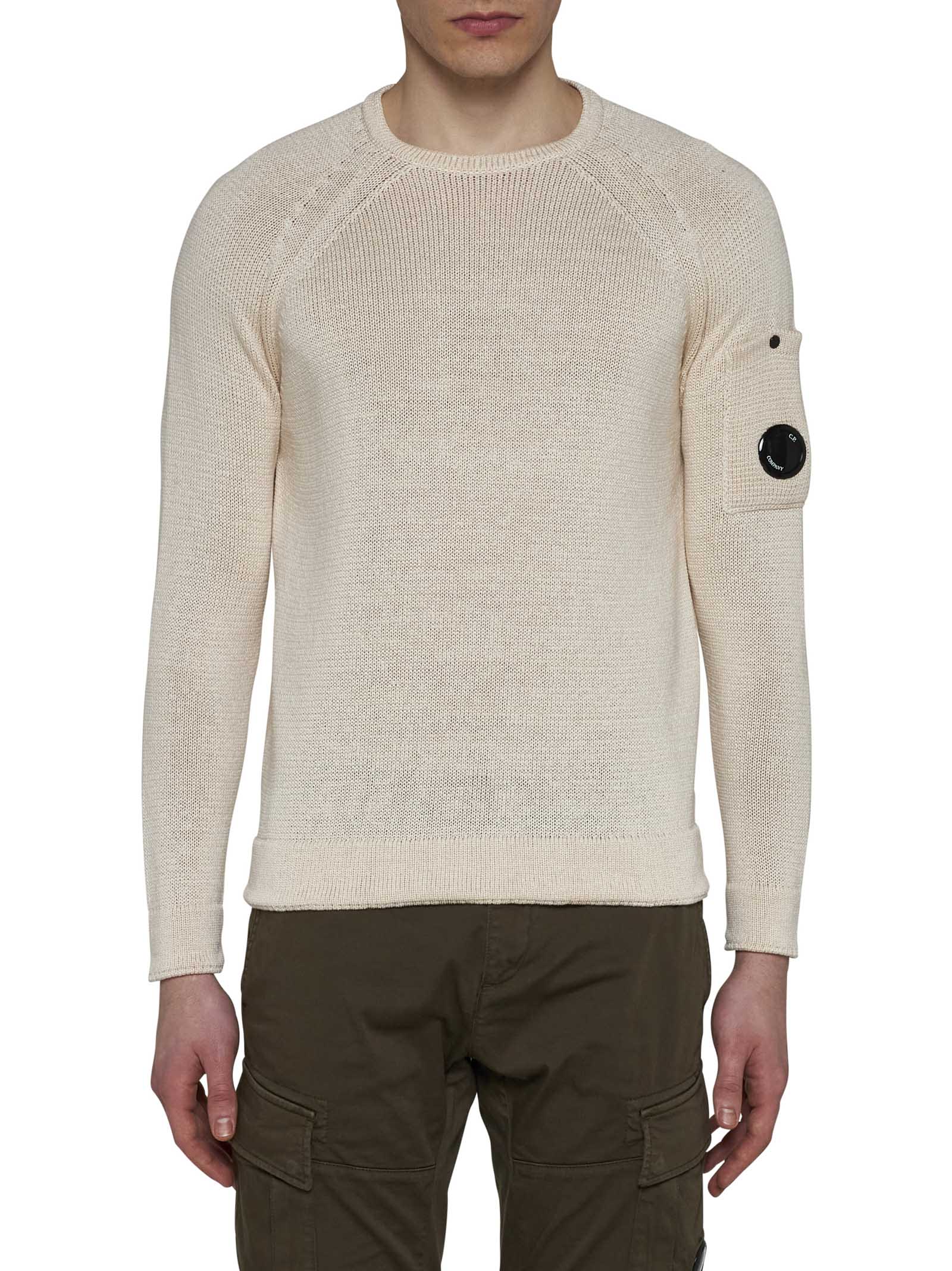 Shop C.p. Company Sweater In Pistachio Shell