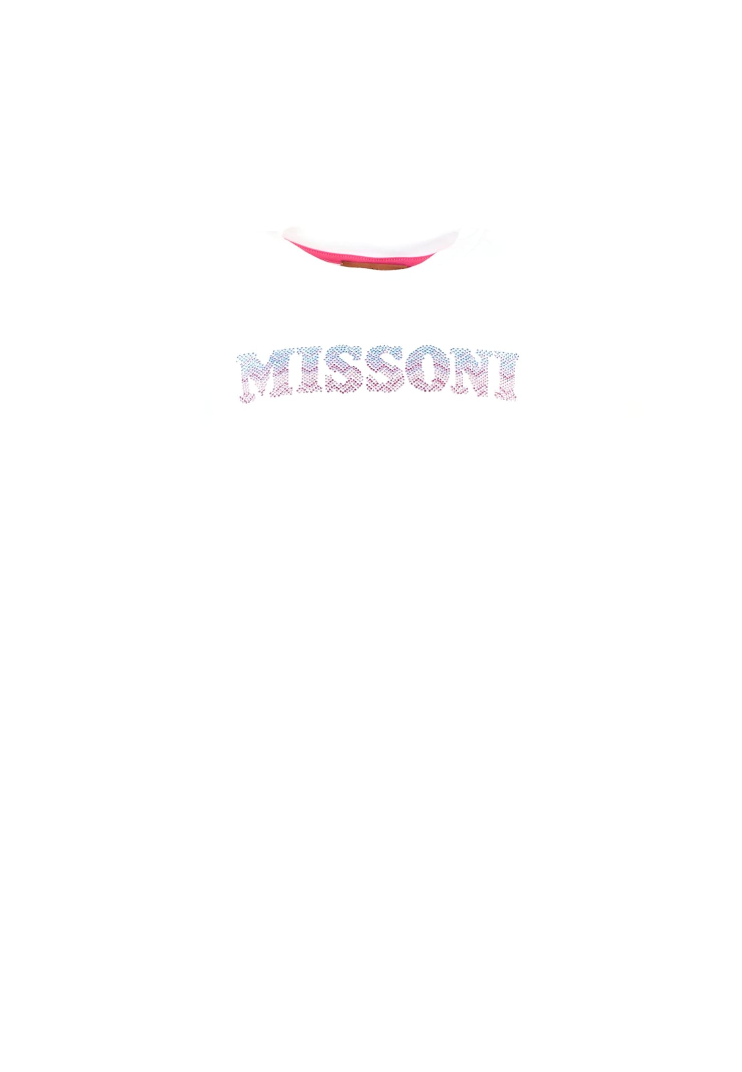 Missoni White T-shirt For Girl With Logo In White