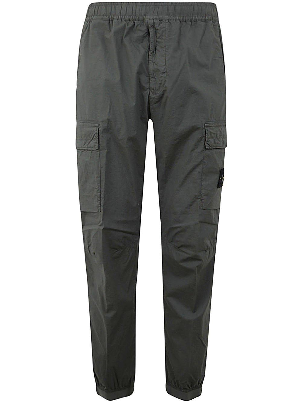 Shop Stone Island Compass Patch Elasticated Waist Cargo Trousers In Verde
