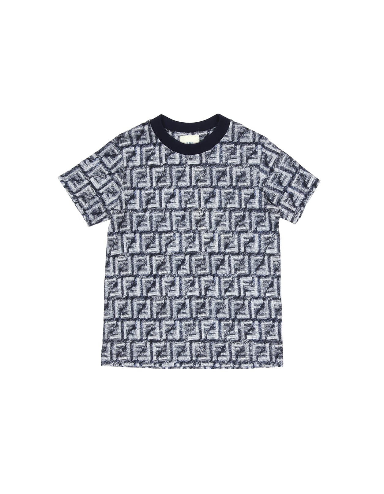 Shop Fendi Blue Monogram Motif T-shirt