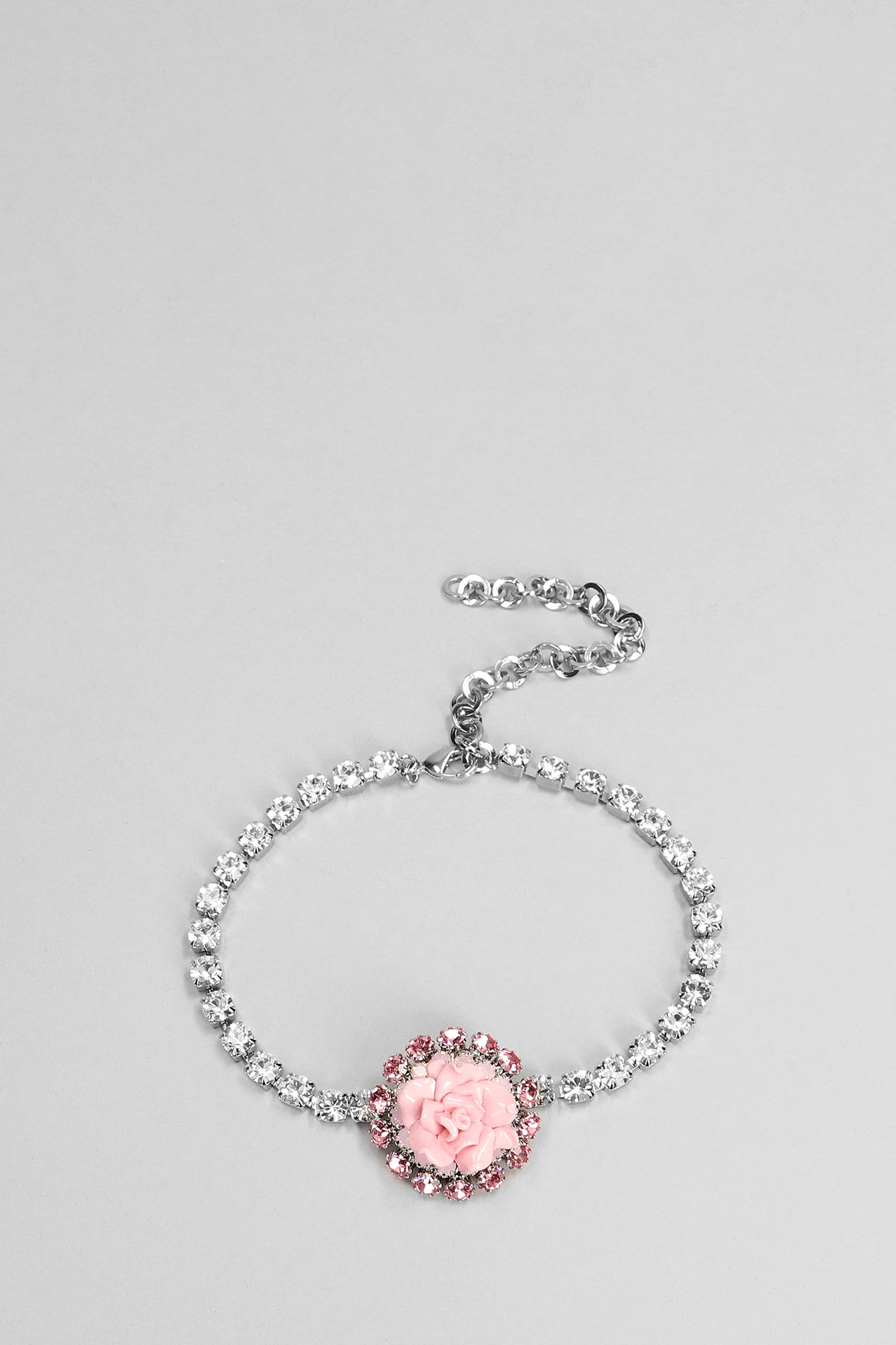 Alessandra Rich Crystal-embellished Choker Necklace In Rose-pink