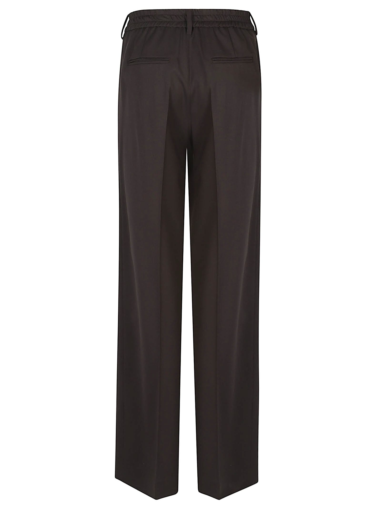 Pt Torino Welt-pockets Wool Trousers In Brown