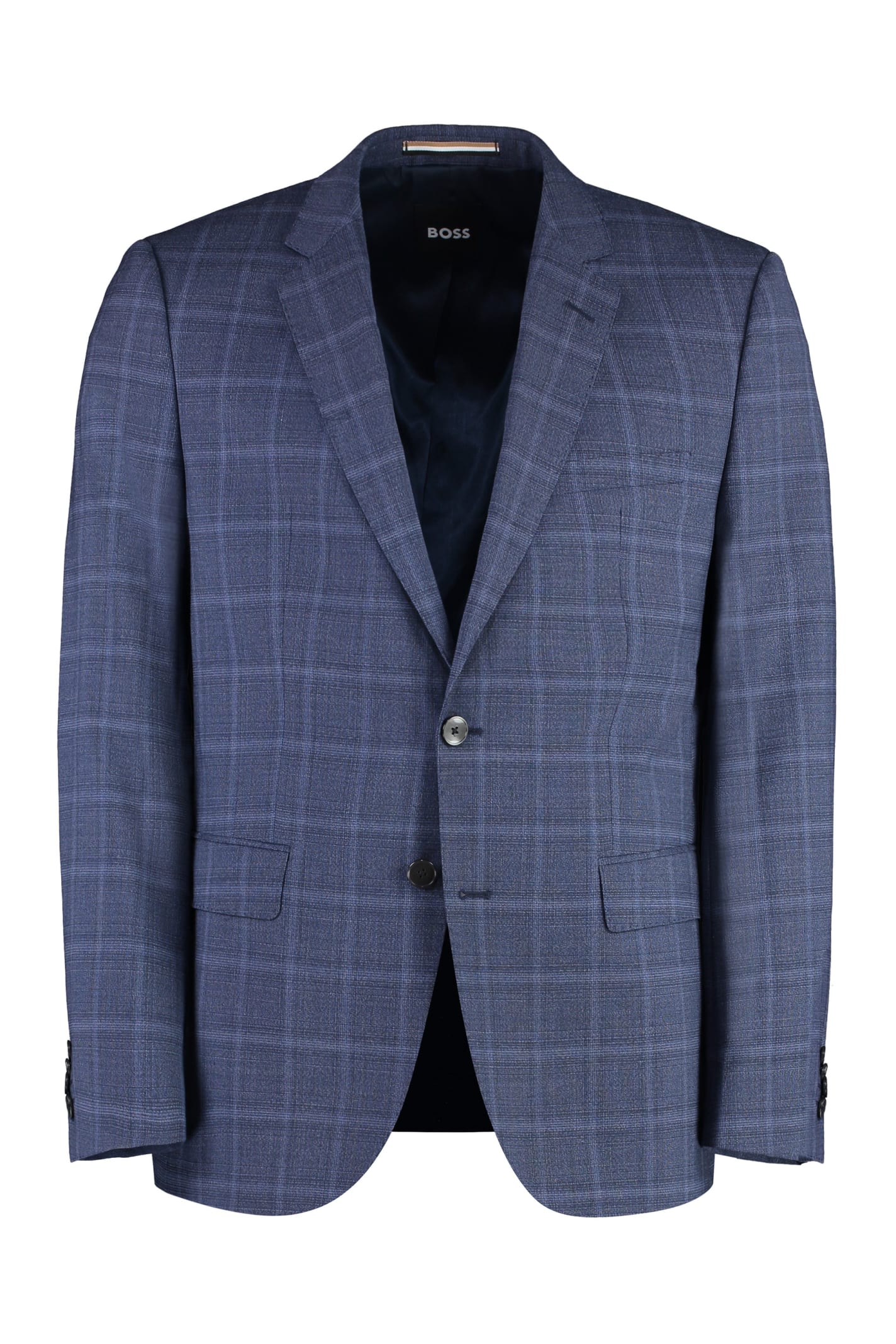 Shop Hugo Boss Single-breasted Two-button Jacket In Blue