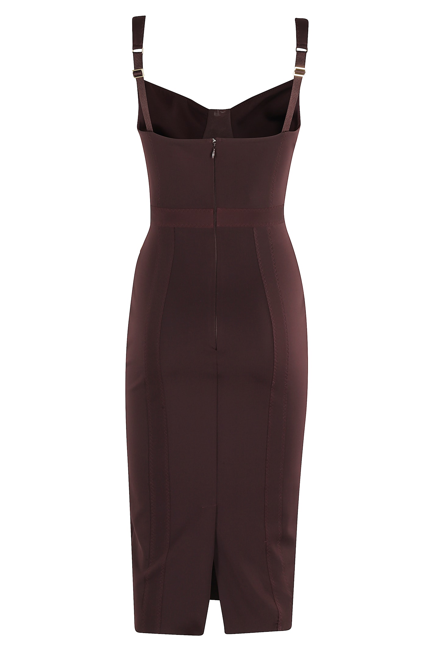Elisabetta Franchi Structured Bodice Evening Dress In Brown