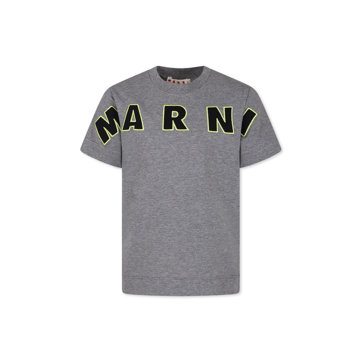 Marni Grey T-shirt For Kids With Logo In Gray