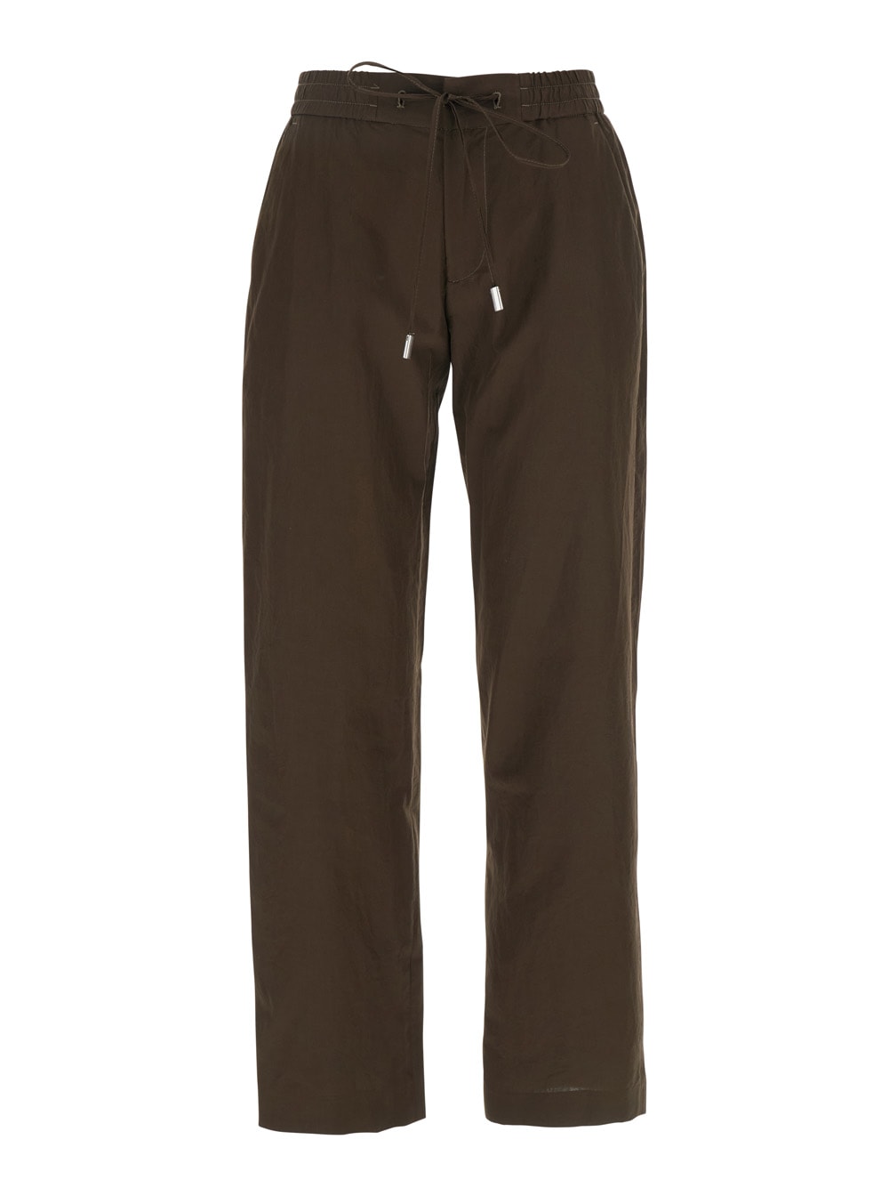 erika Brown Pants With Elastic Waist In Cotton Woman