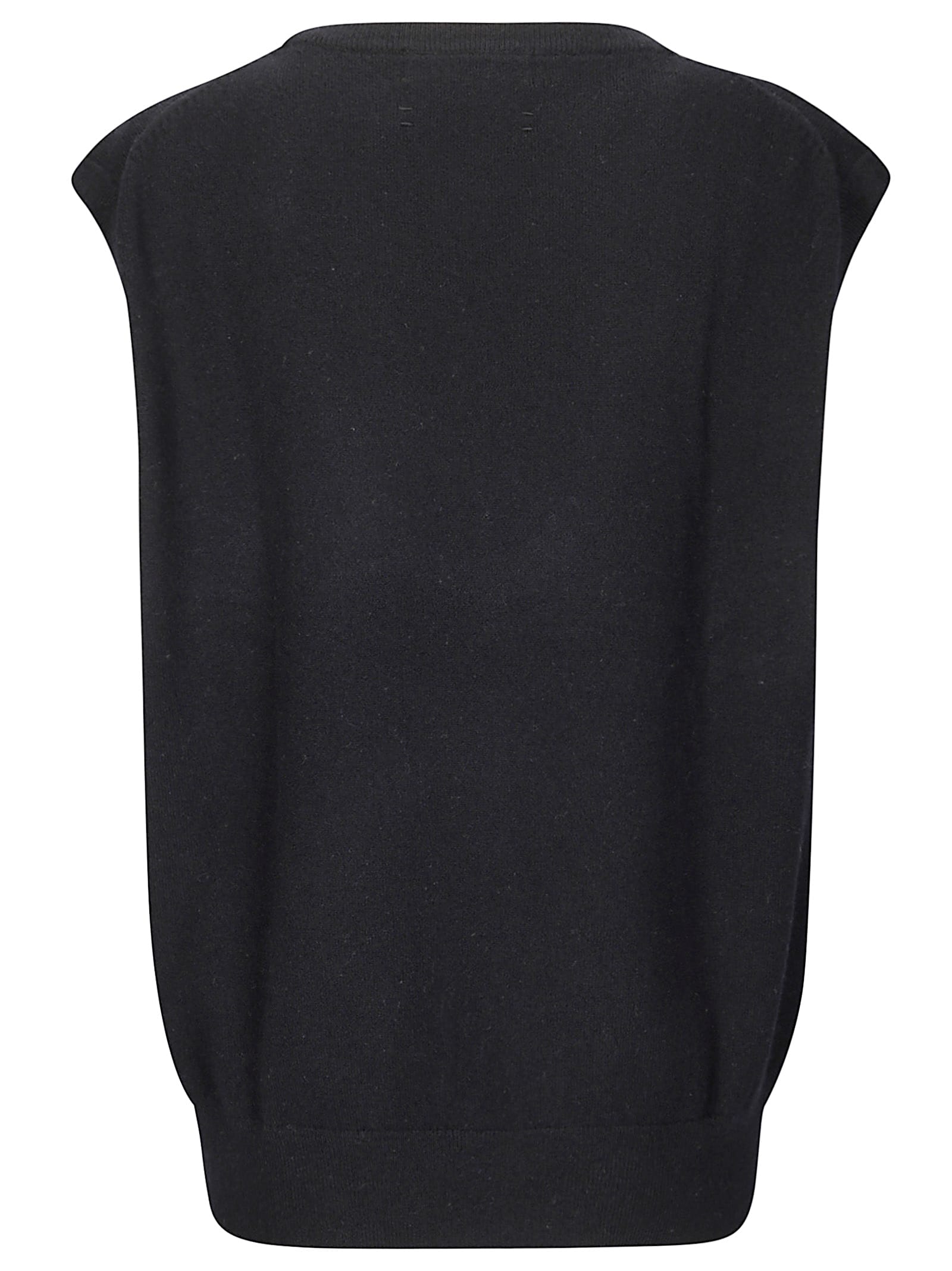 Extreme Cashmere Ribbed Deep-neckline Gilet In Black