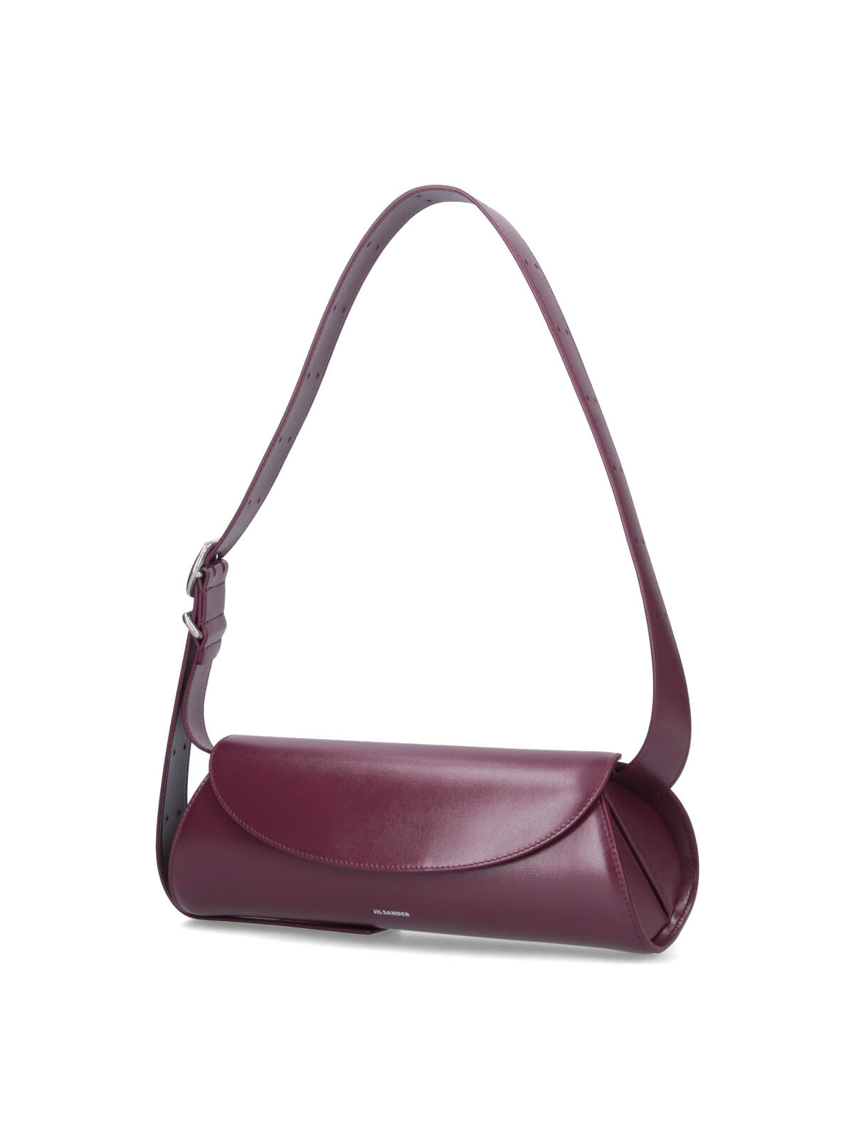 Jil Sander Small Rectangular Shoulder Bag With Adjustable Strap In Burgundy