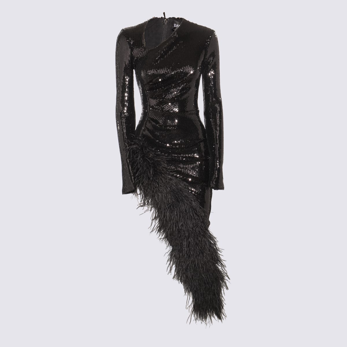 Black Sequin Midi Dress