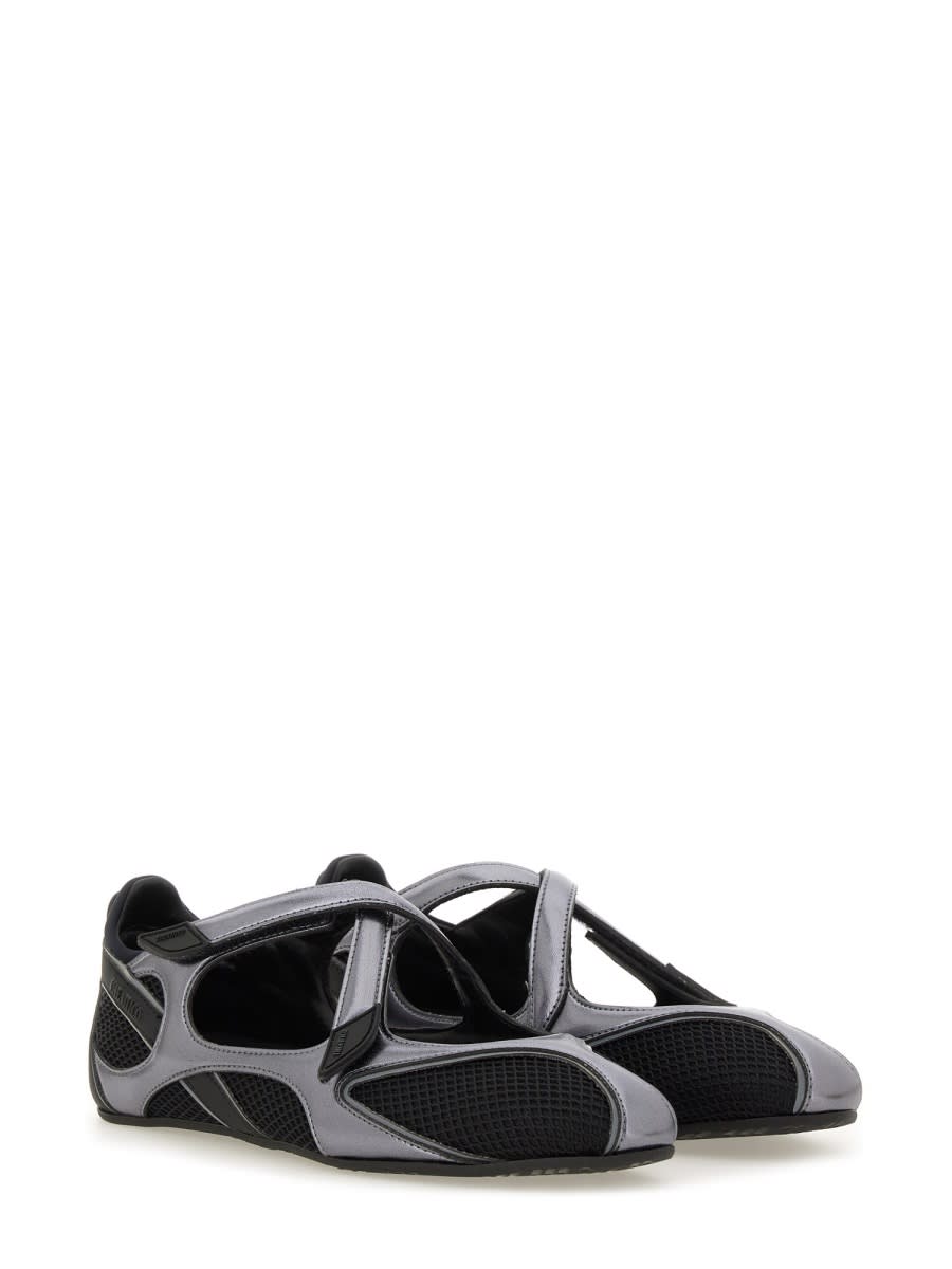 Attico Floor 01 Mesh And Leather Ballerinas Flat