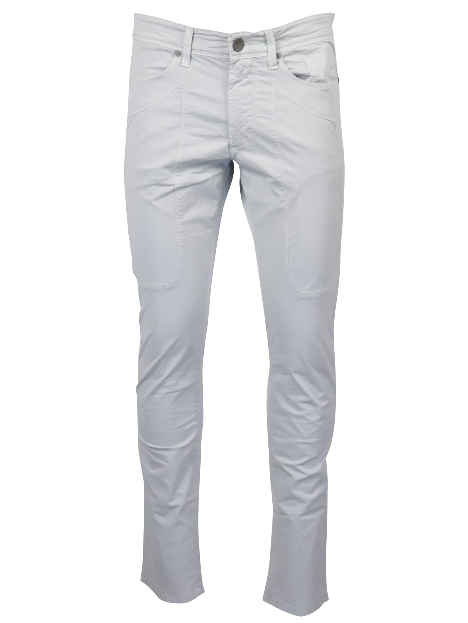 Jeckerson 5 Pkts Patch Slim Trousers In White