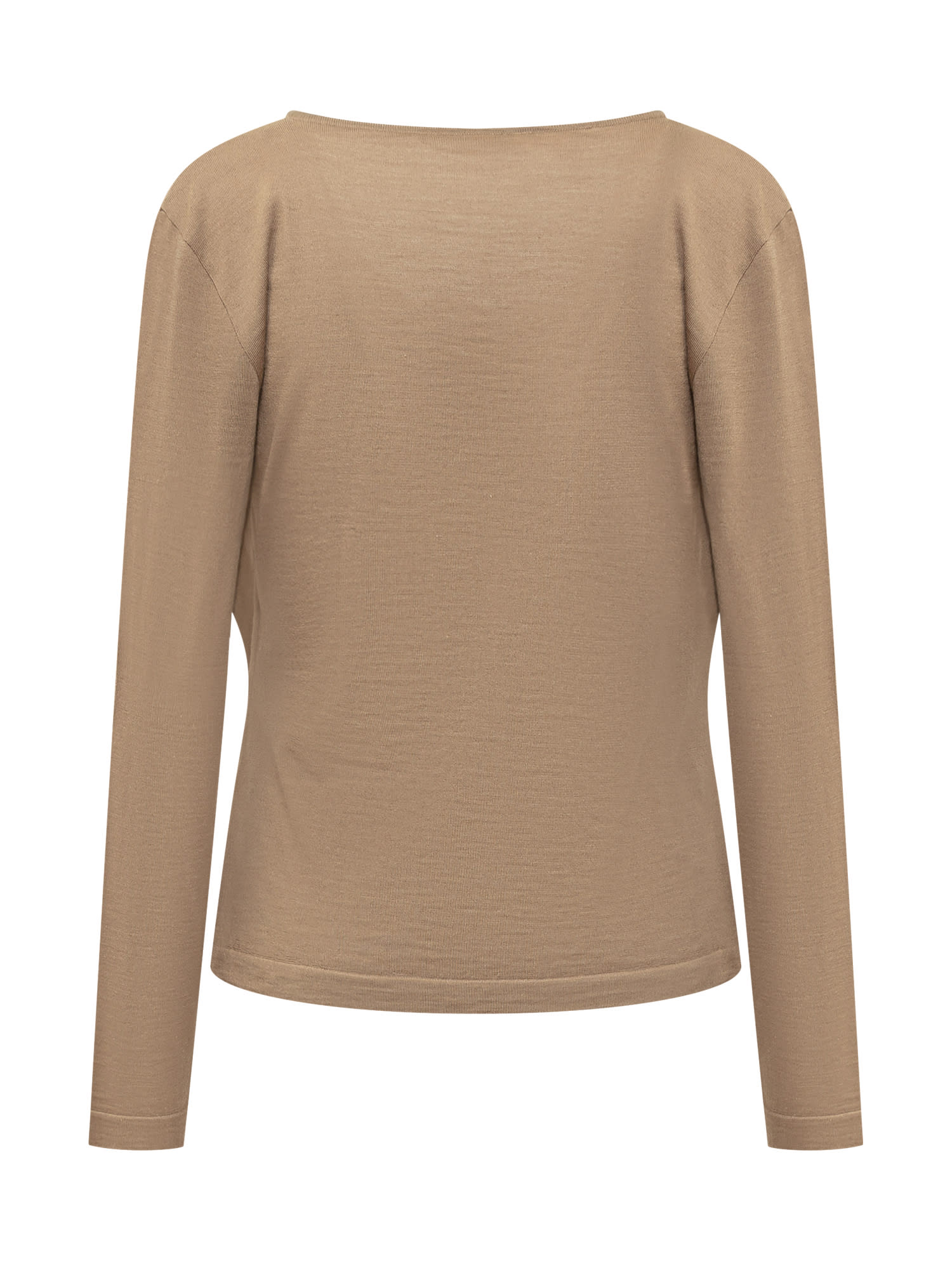 Shop Alberta Ferretti Merino Wool Sweater In Beige