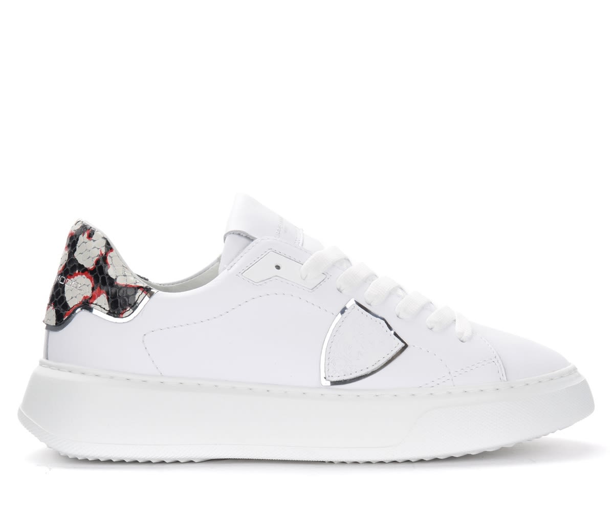 Philippe Model Temple Trainer White With Red And Black Spoiler