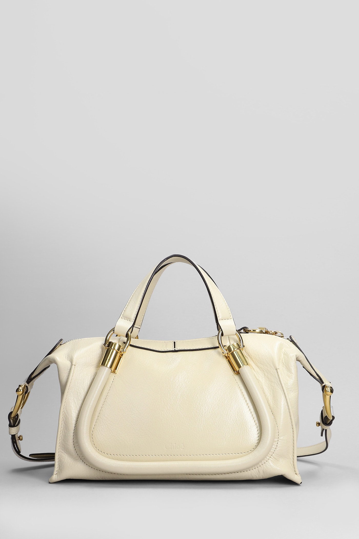 Chloé Party 24 Shoulder Bag In Beige Leather