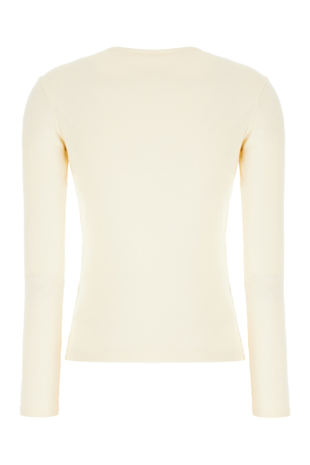 Jw Anderson Ivory Stretch Cotton T-shirt In White