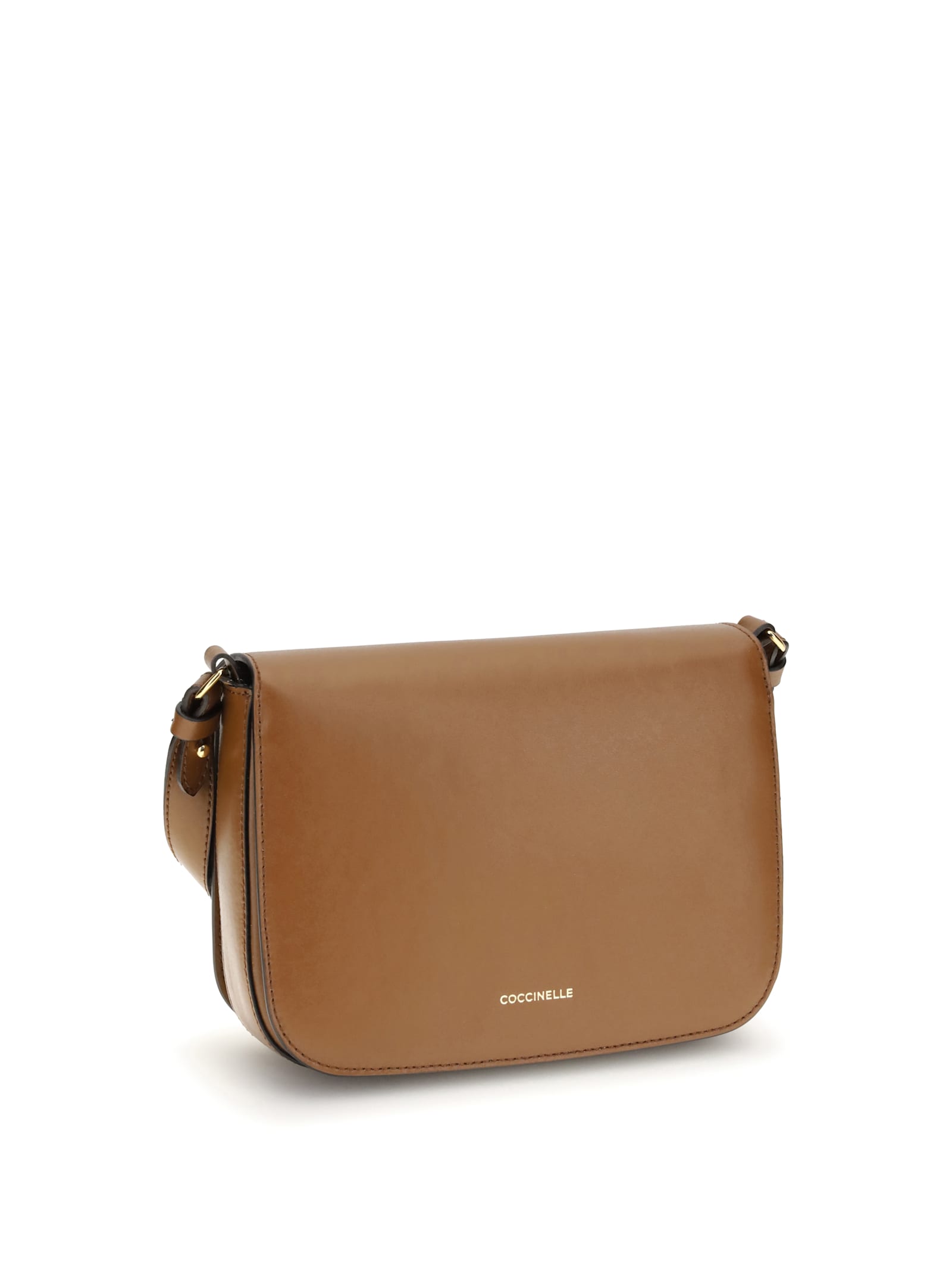 Coccinelle C-me Calf Cocker Small Shoulder Bag In Brown