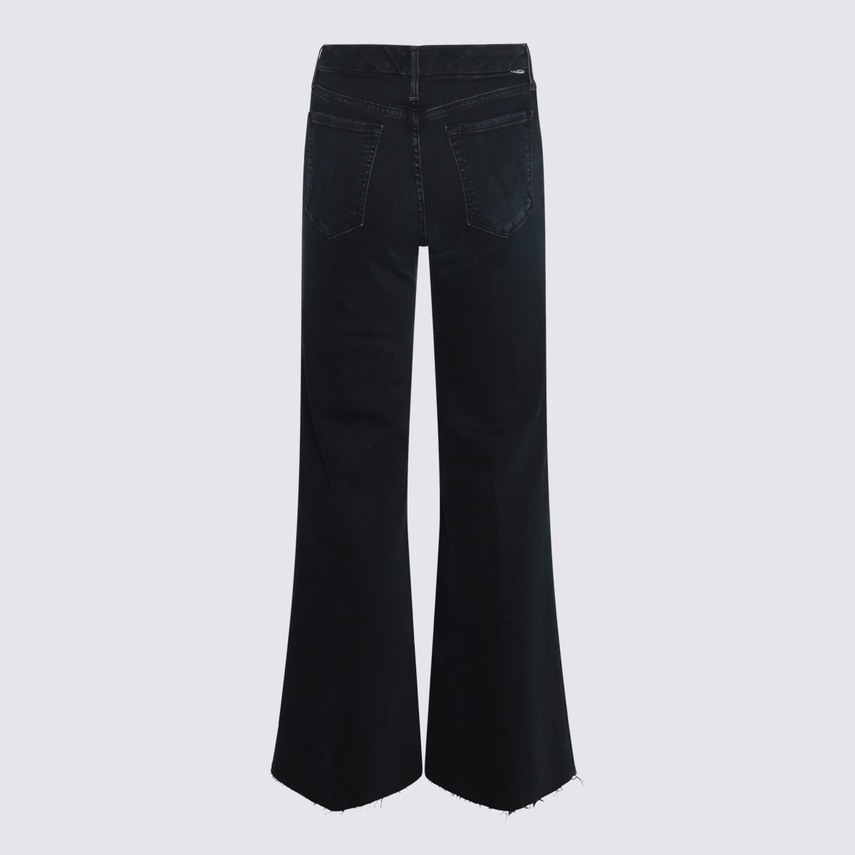 Shop Mother Black Cotton Denim Jeans In Night And Venis