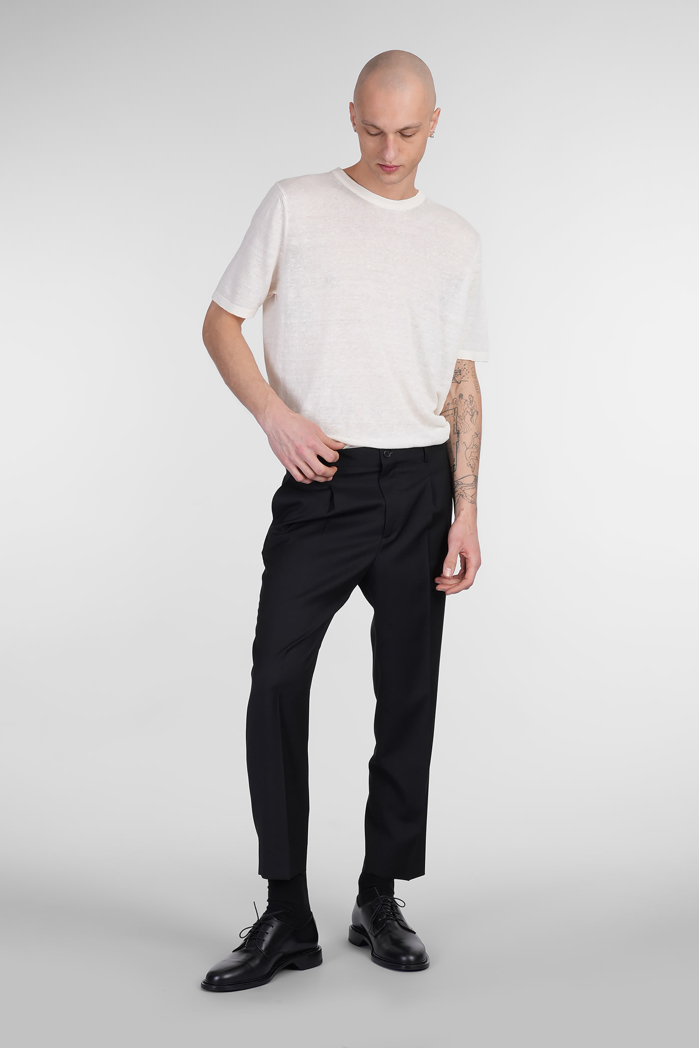 Costumein Valerio Pants In Black Wool In Black