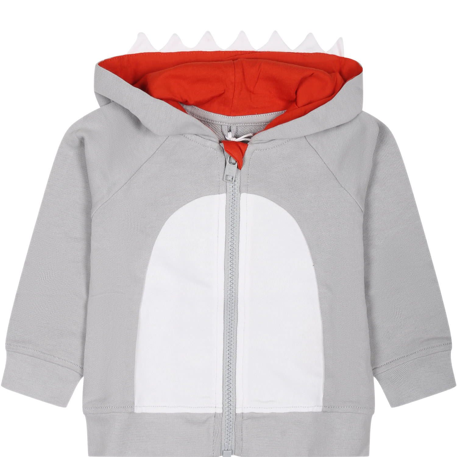 Stella Mccartney Gray Sweatshirt For Babies With Print In Grey