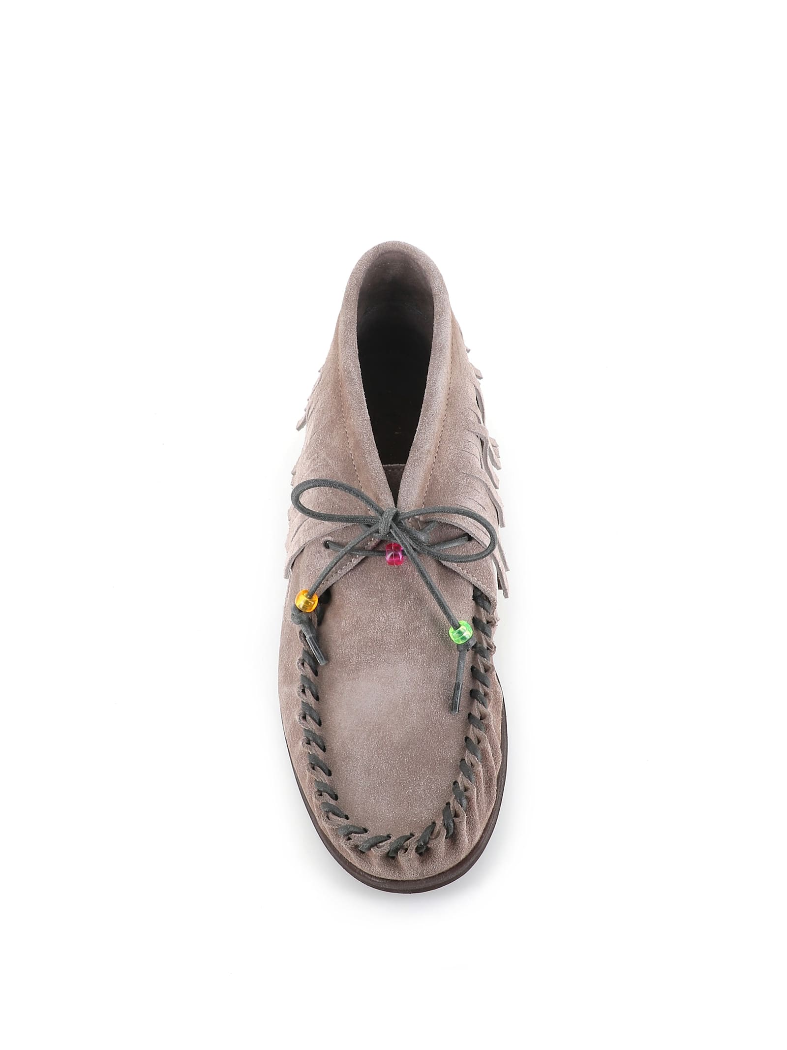 Alexander Hotto Fringe-detail Moccasin Boots In Light Grey