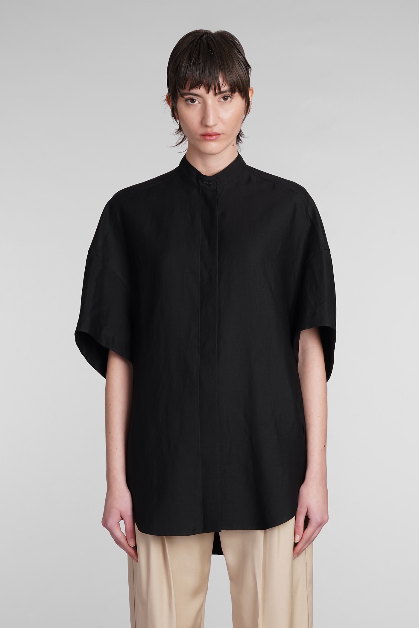 Stella Mccartney Shirt In Black Linen