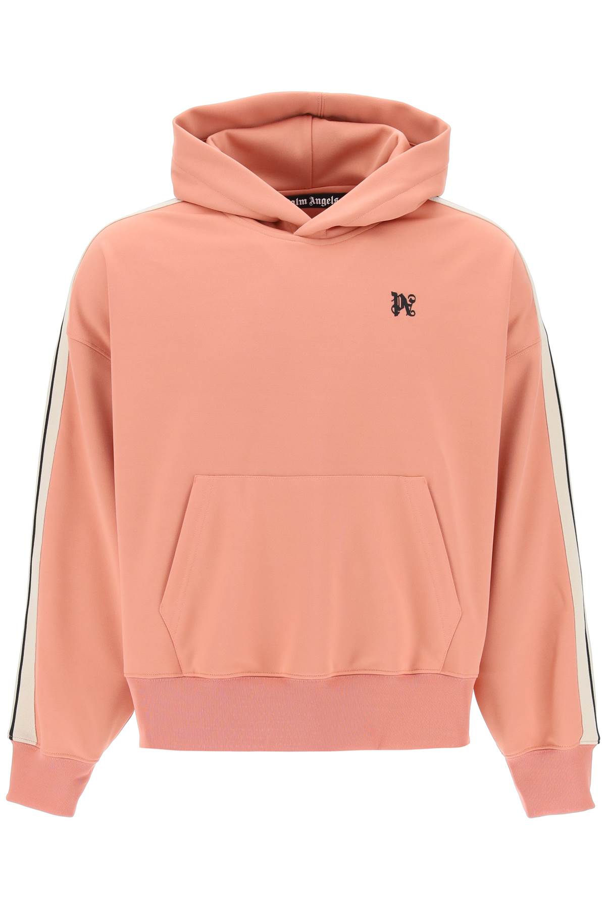 Shop Palm Angels Track Sweatshirt With Contrasting Bands In Pink Black (pink)