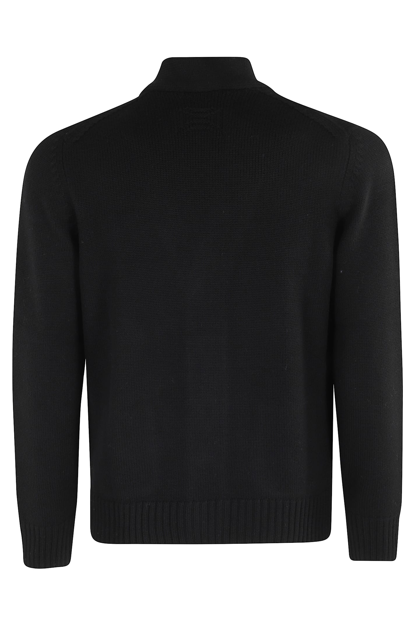 Drumohr Cardigan Lana Merinos Doppio Filo In Black