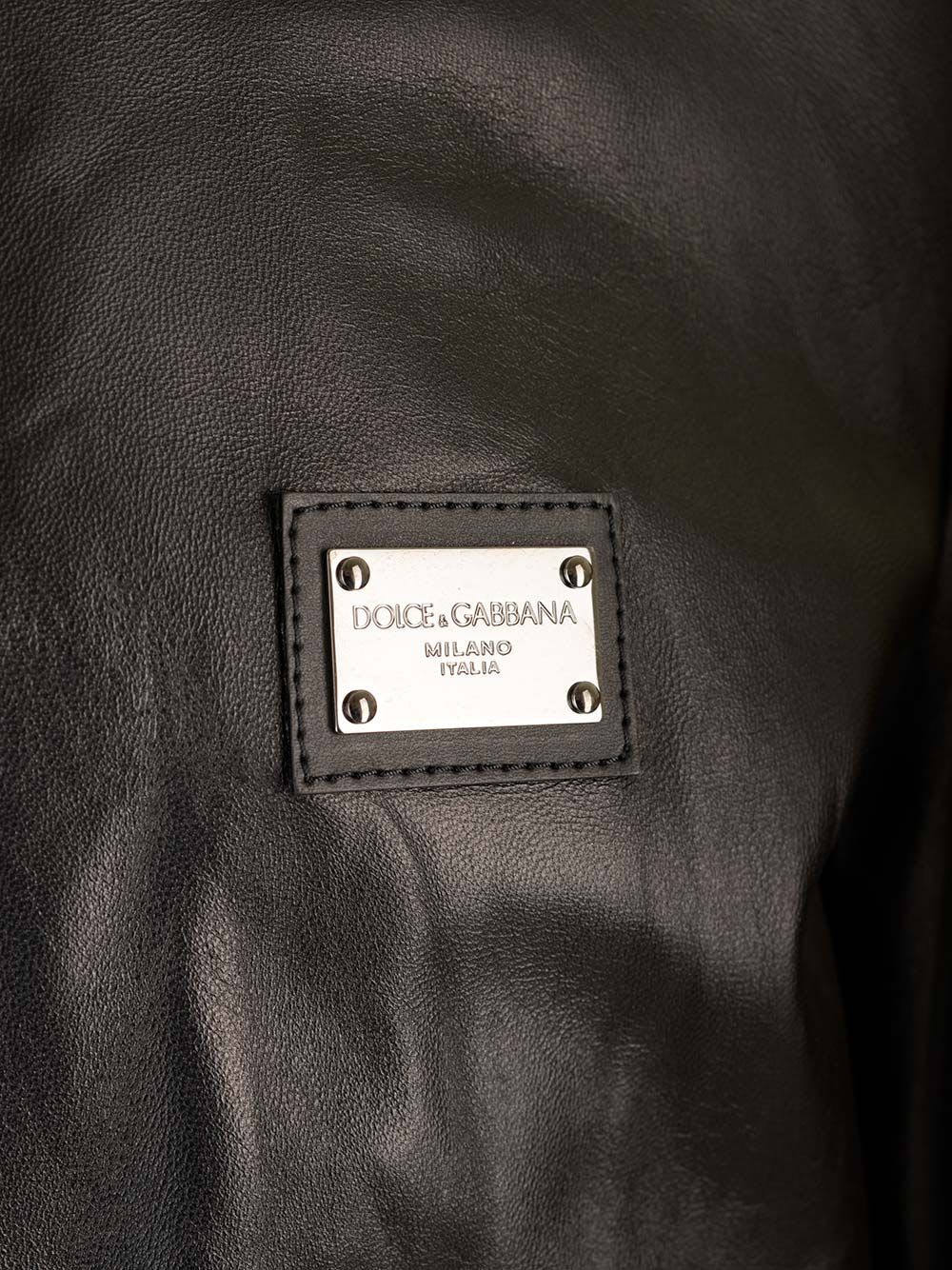 Shop Dolce & Gabbana Leather Jacket In Black