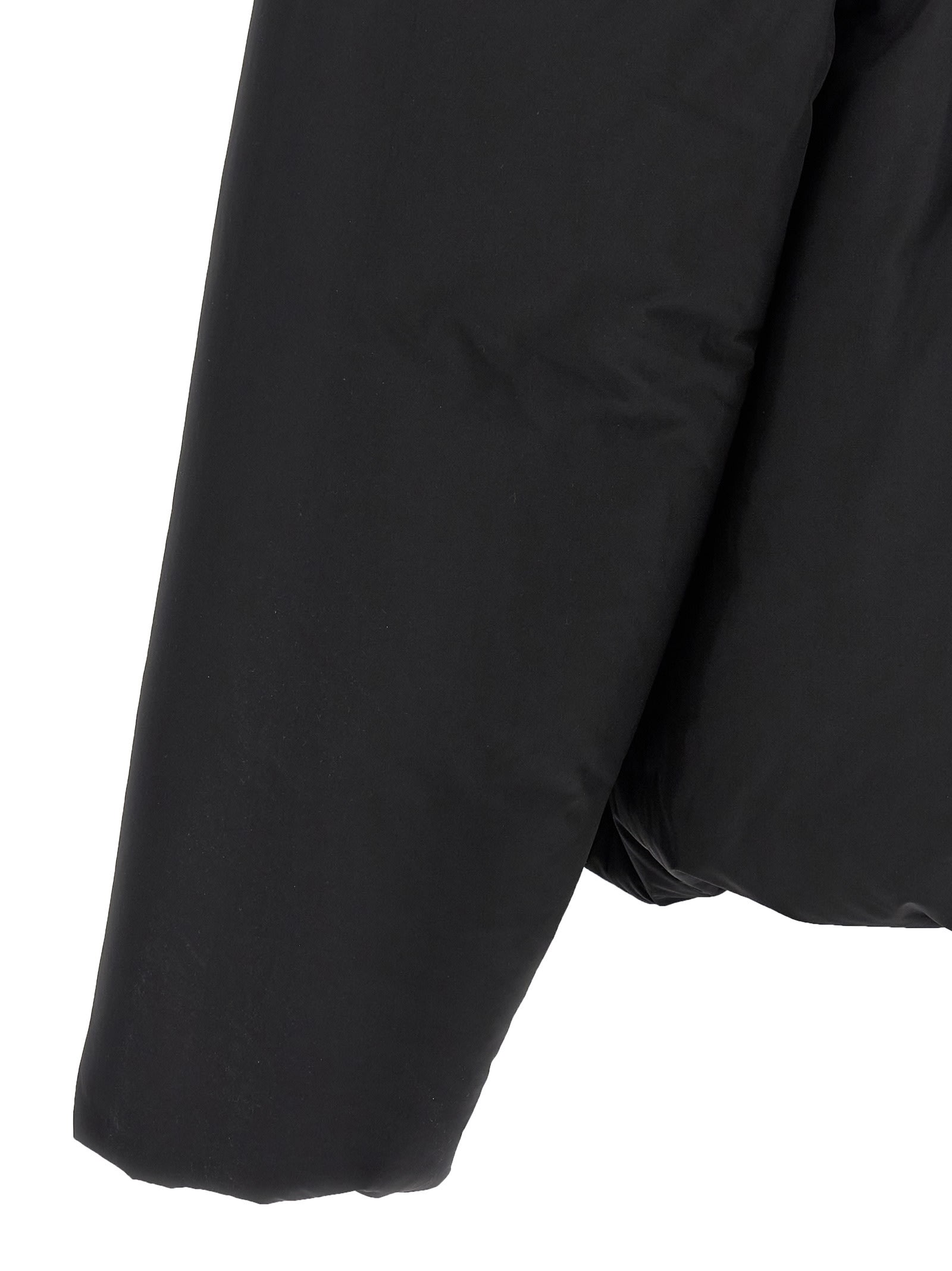 Dsquared2 Classic Black Puffer Bomber Jacket With Ribbed Cuffs In Black