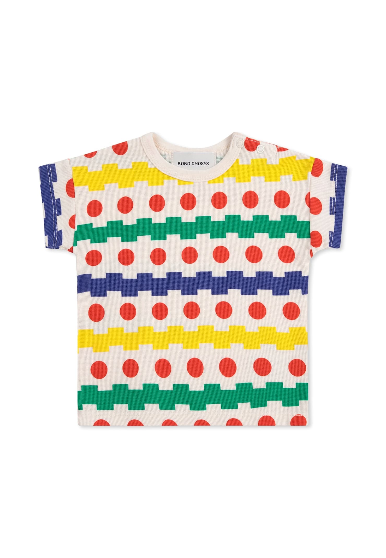 Bobo Choses White T-shirt For Babykids With Geometric Print In White