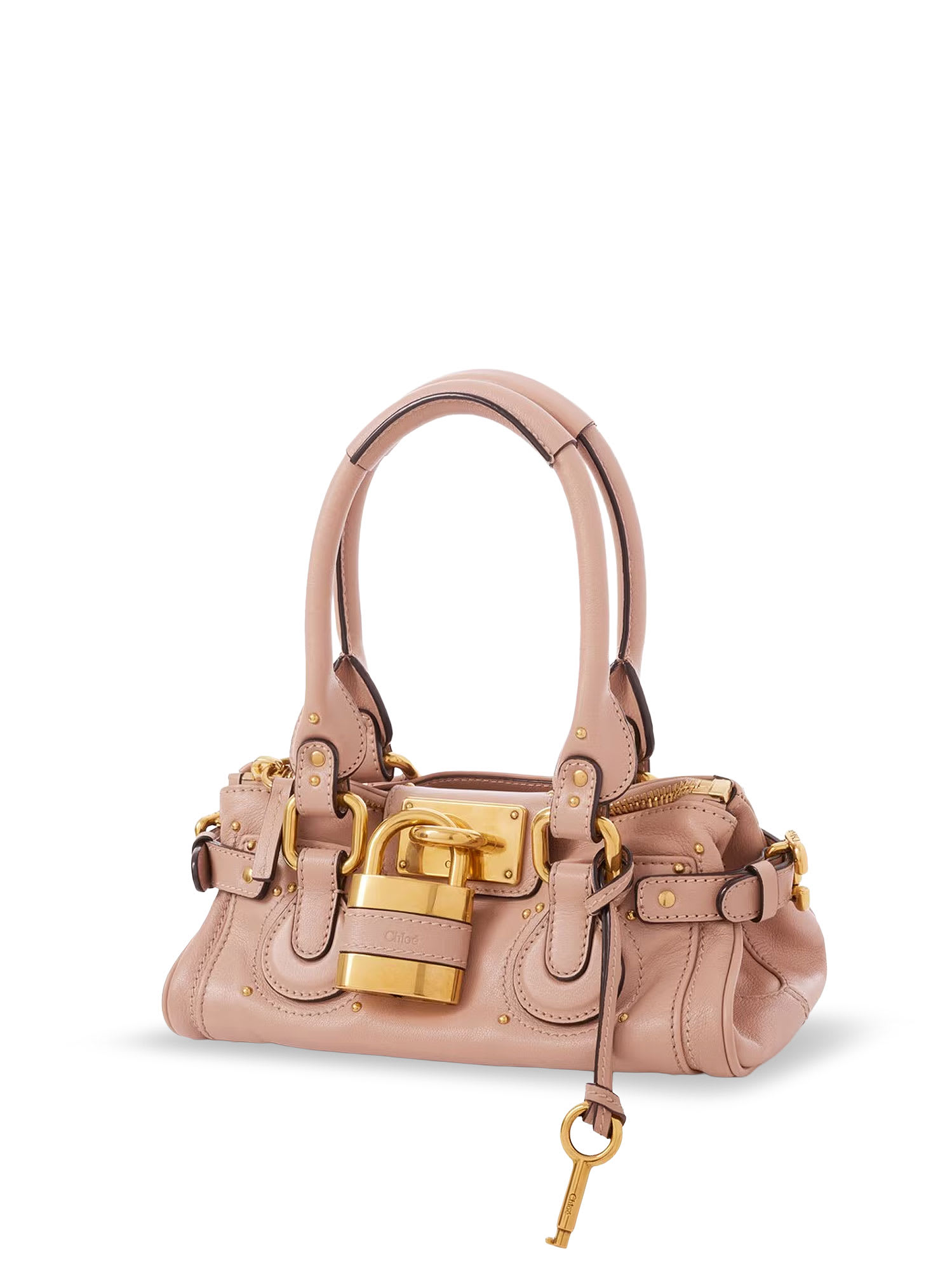Chloé Chloe Paddington Small Grained Leather Shoulder Bag In Pink
