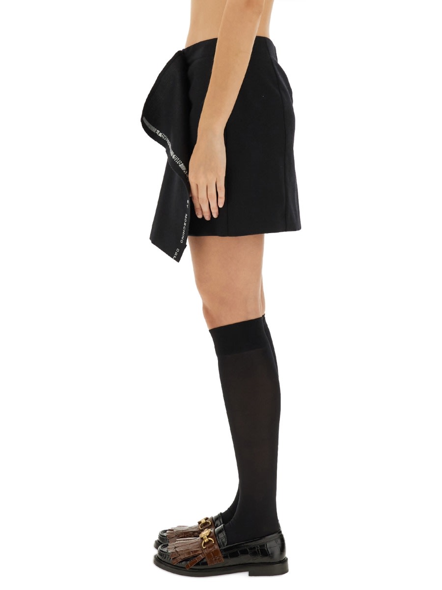 Moschino Wool Wrap Skirt In Black