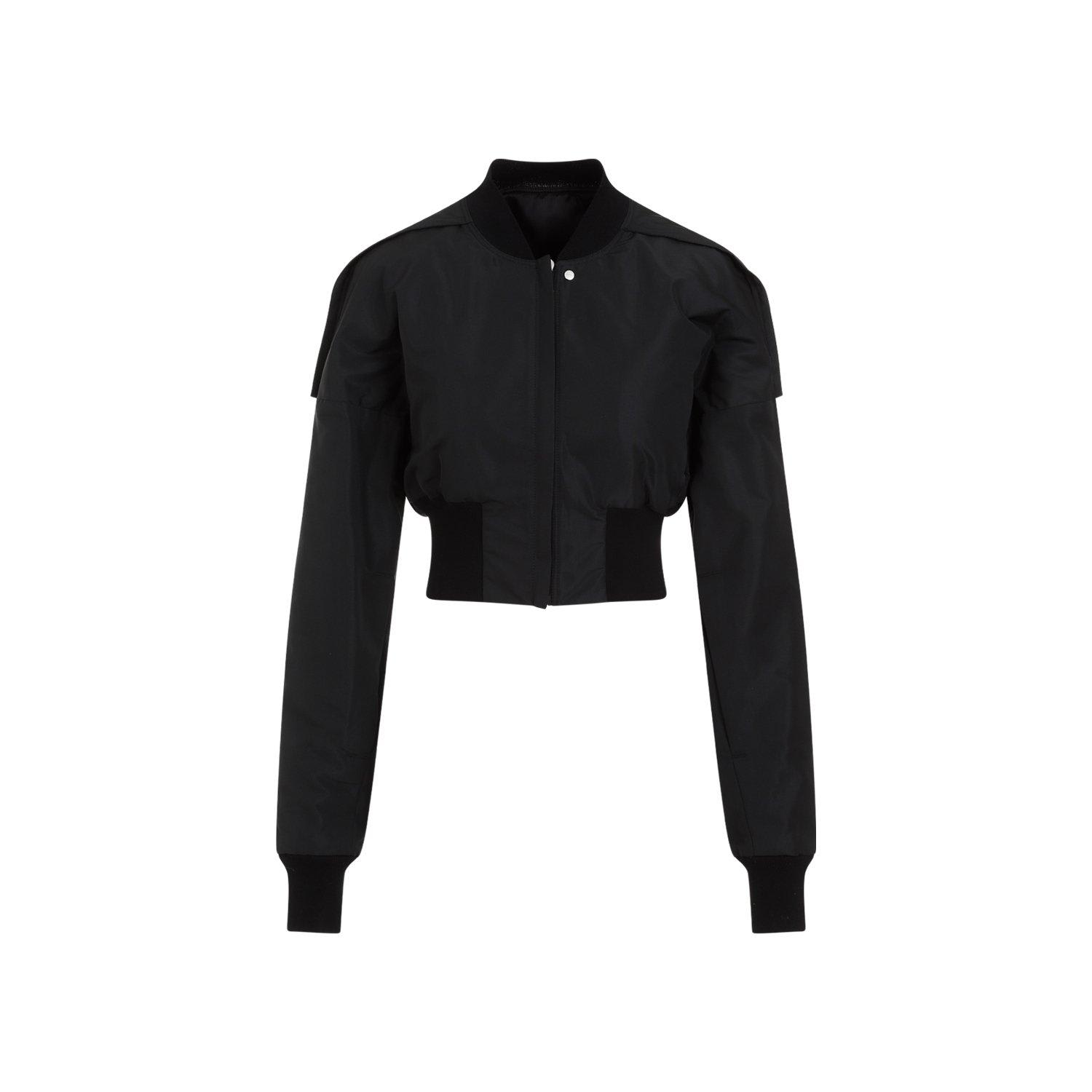 Shop Rick Owens Long-sleeved Cropped Jacket In Black