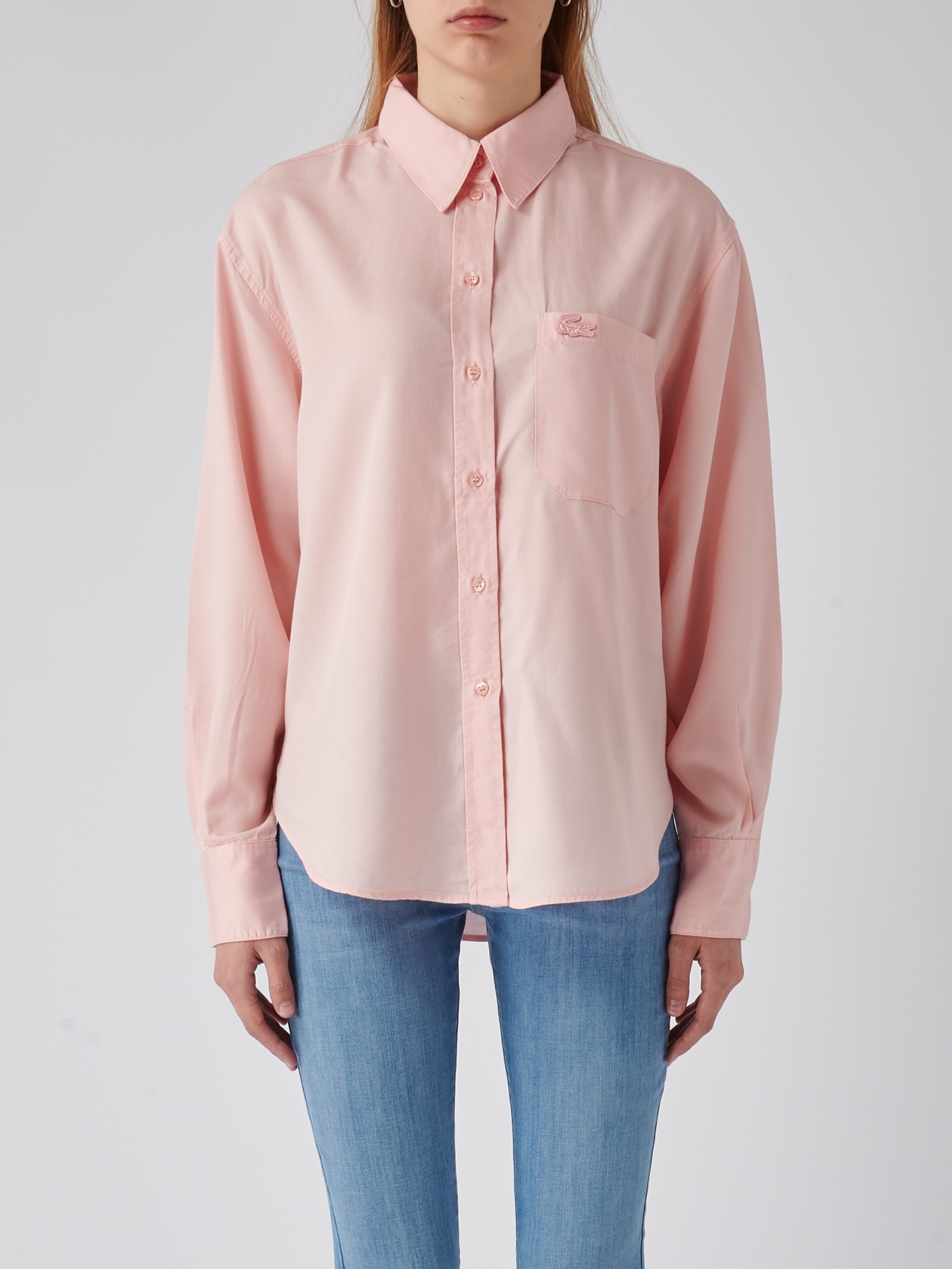 Lacoste Lyocell Shirt In Rosa
