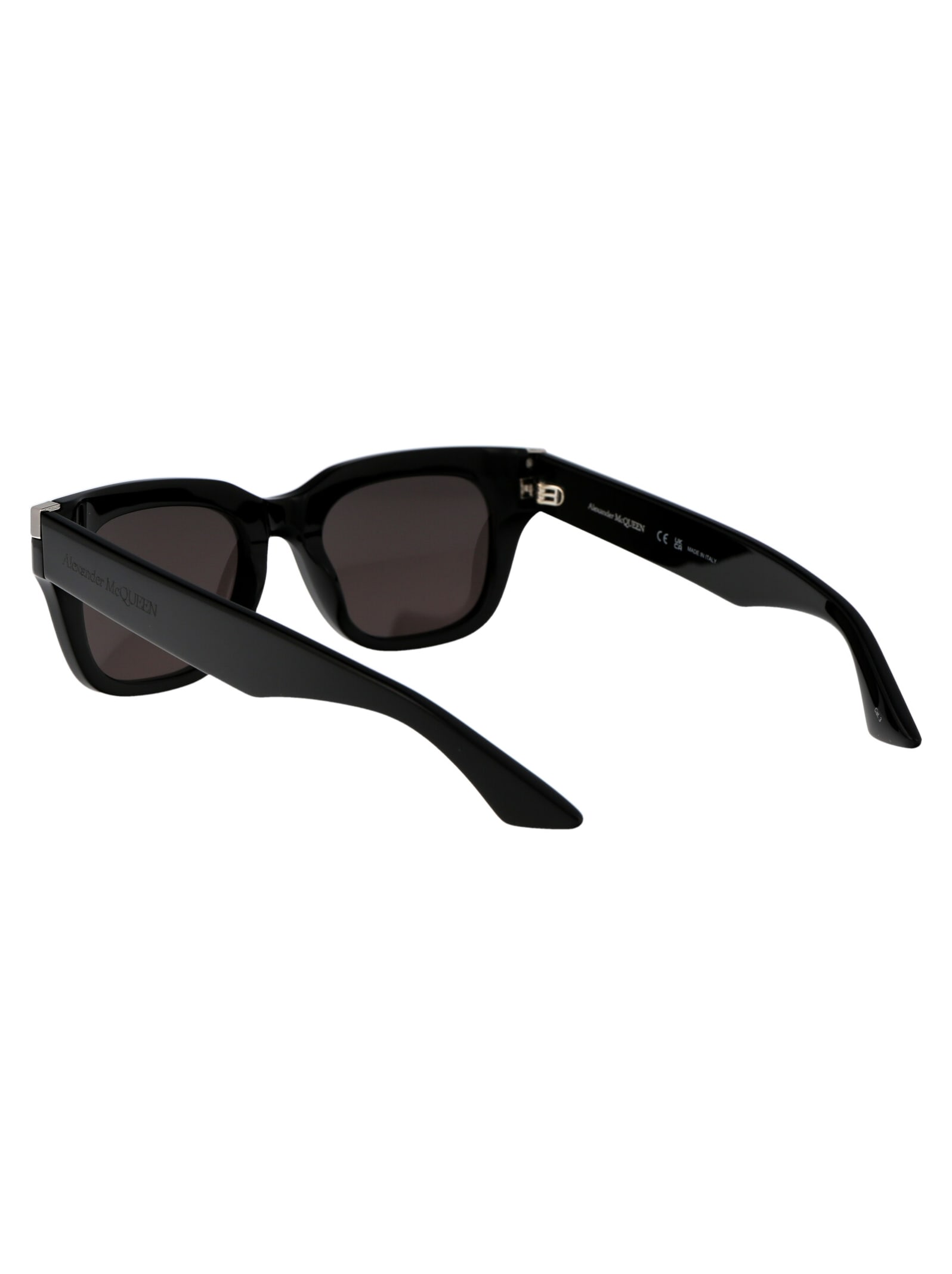 Shop Alexander Mcqueen Am0439s Sunglasses In 001 Black Black Grey