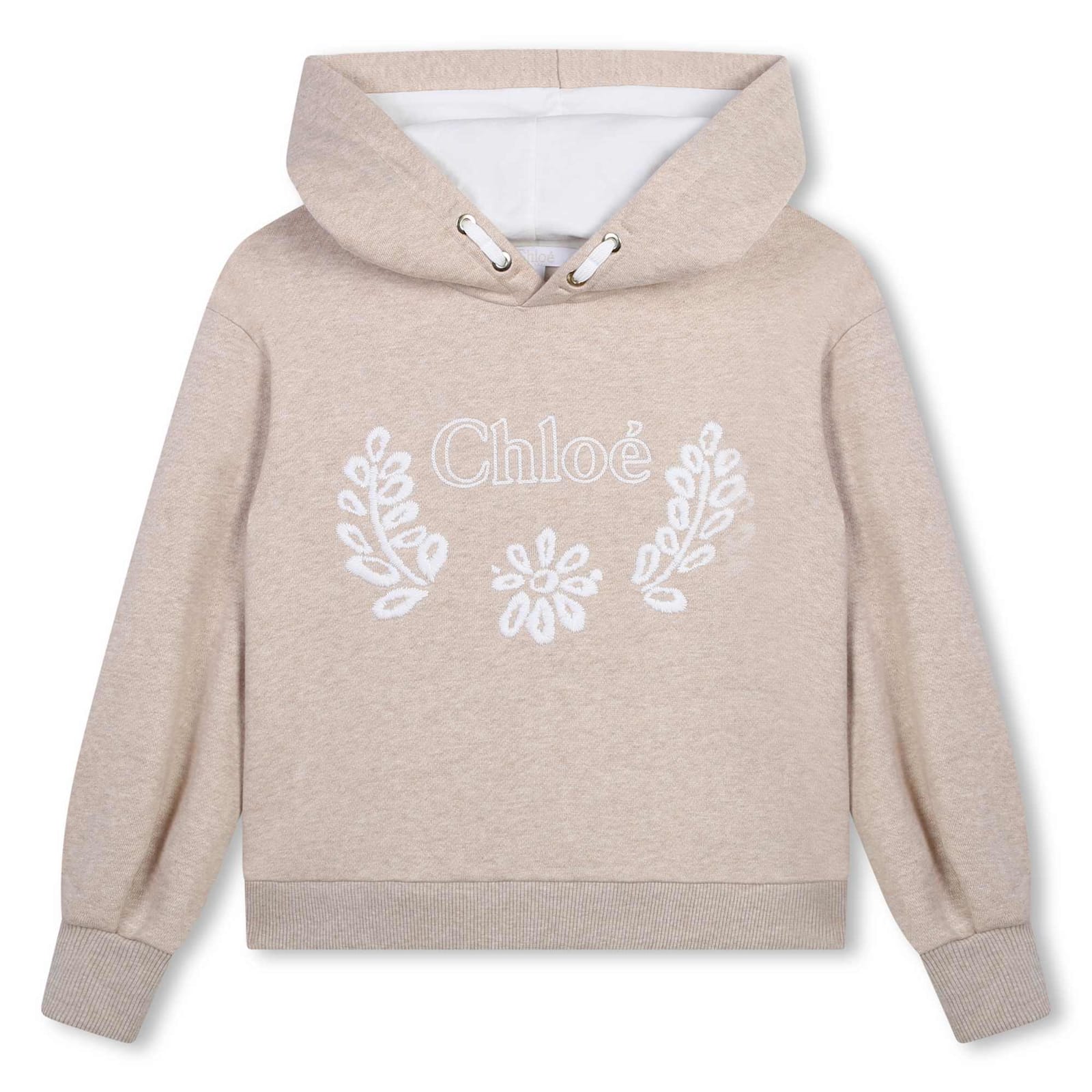 Shop Chloé Sweatshirt With Logo In Beige