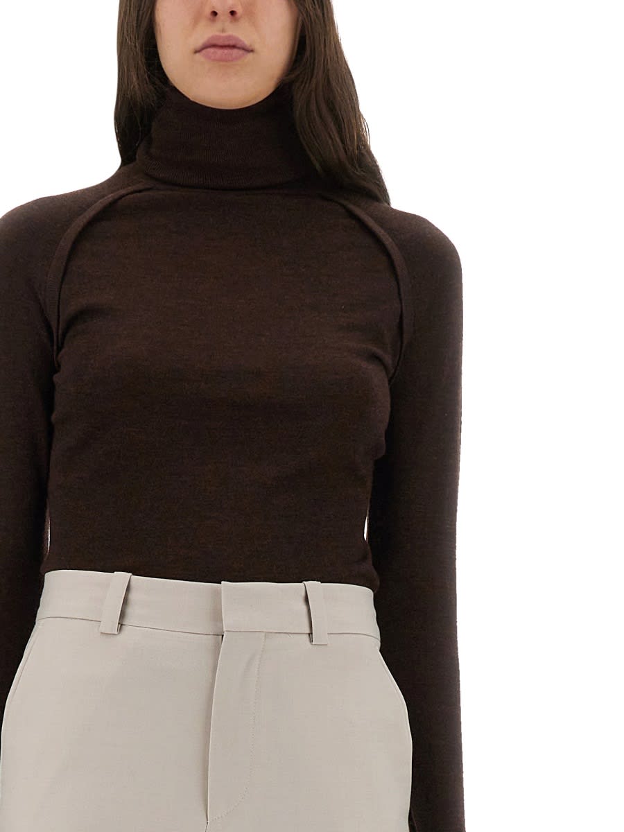 Victoria Beckham Brown Raglan Sleeve Sweater In Brown
