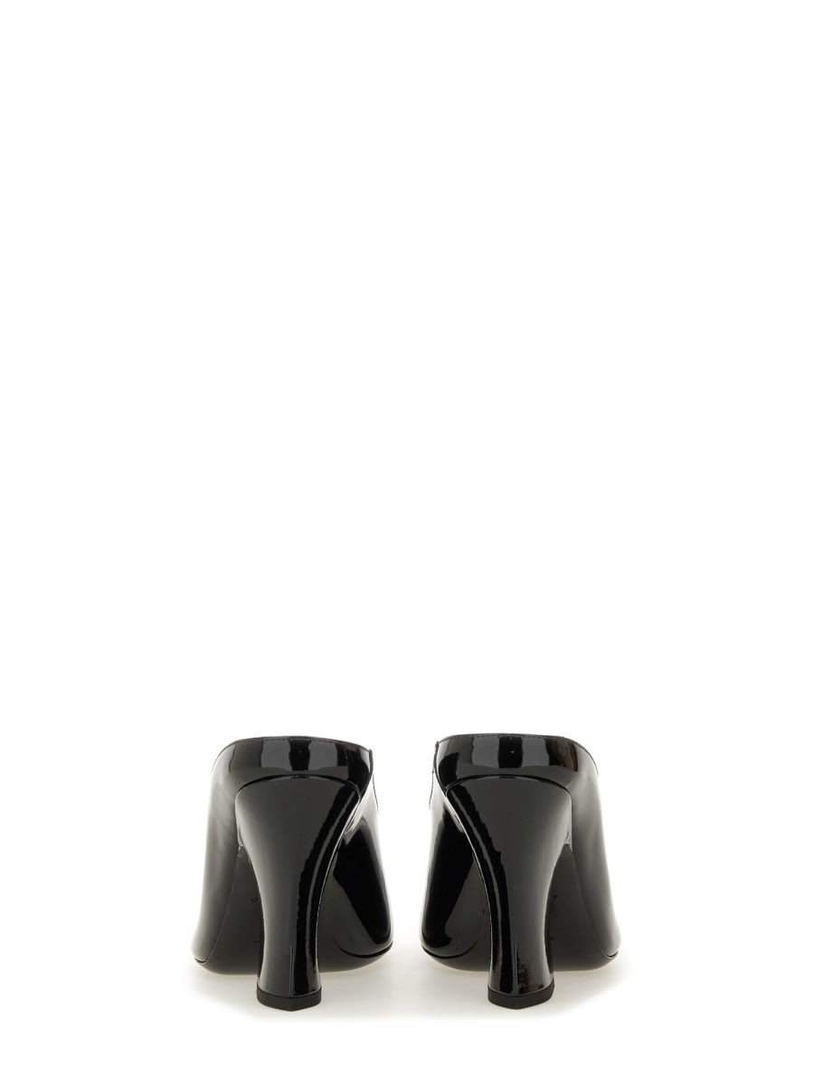 Givenchy Glossy Finish Curved Heel Pointed Toe Mules In Multi
