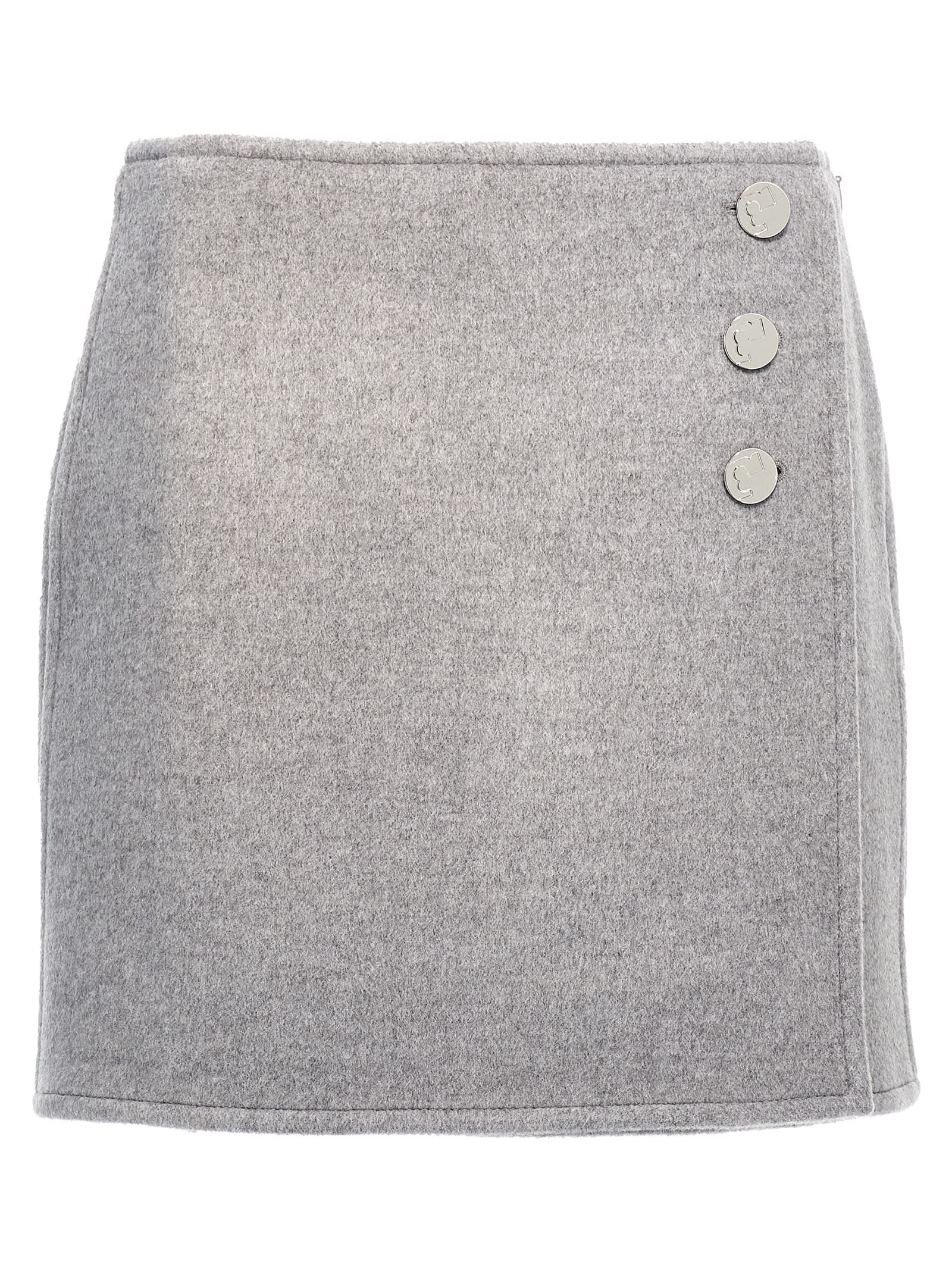 Shop Tory Burch T Monogram Skirt In Gray