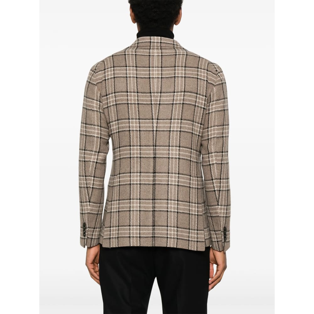 Tagliatore Checked Blazer In Brown