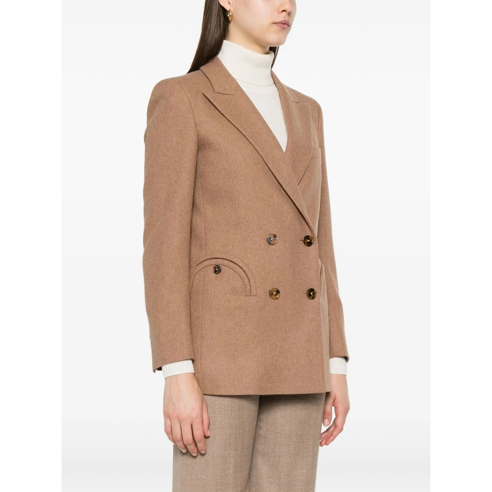 Blazé Milano Cholita Blazer In Wool And Cashmere Camel Color In Multi
