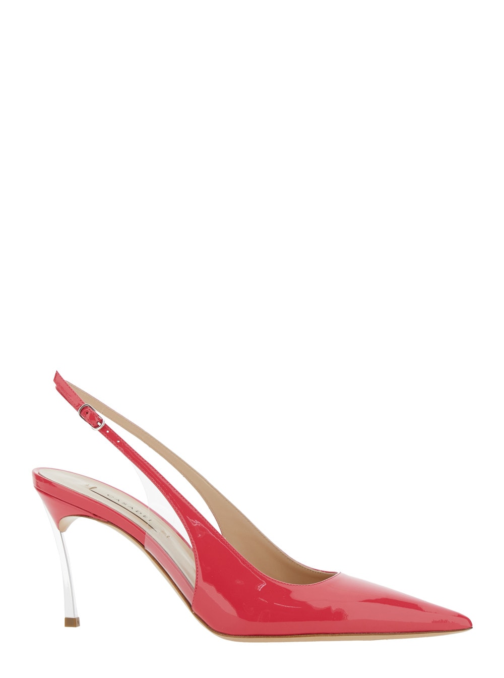 superblade Tiffany Pink Slingback Pumps With High Heel In Patent Leather Woman