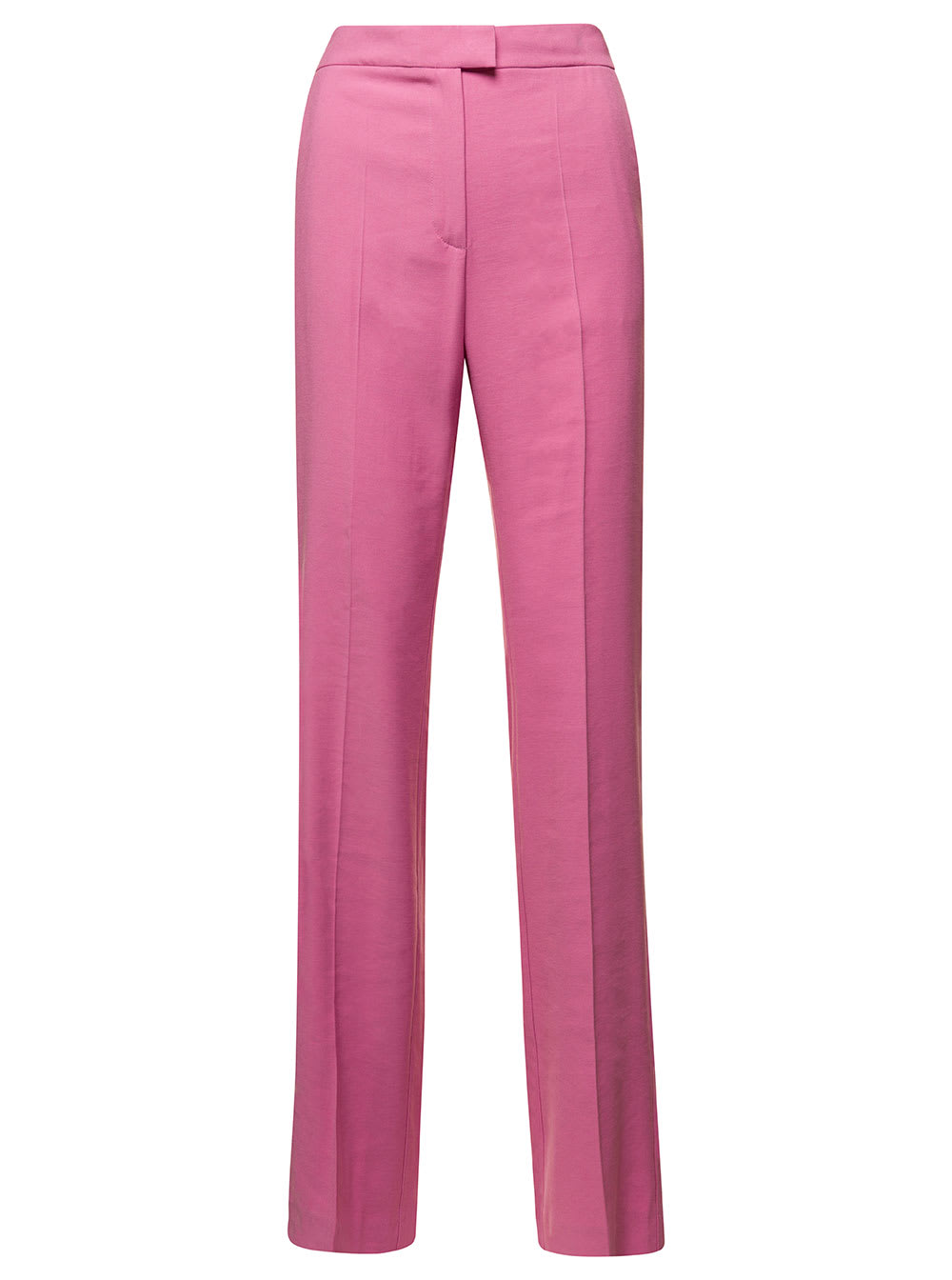 Pink Straight Trousers Galdys In Viscose Woman