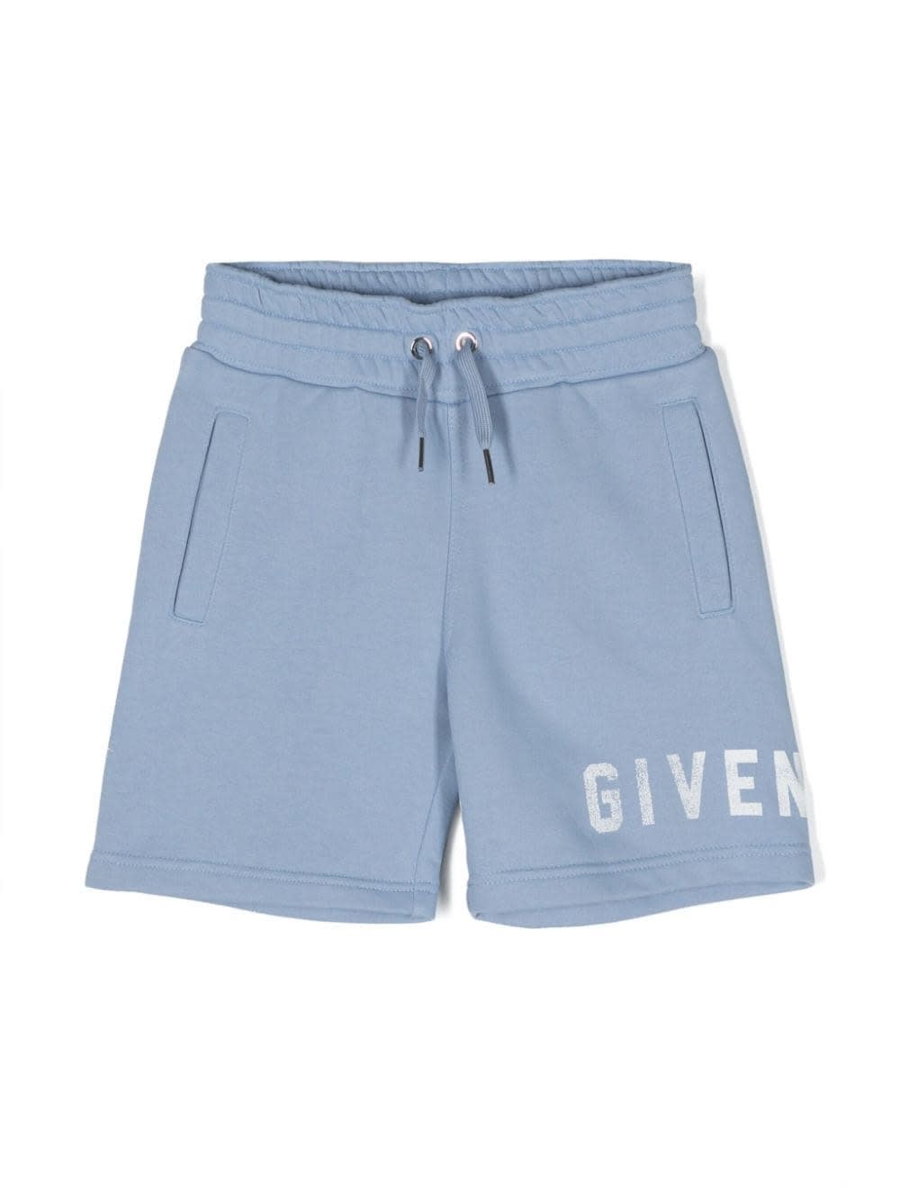 Shop Givenchy Shorts With Print In Light Blue