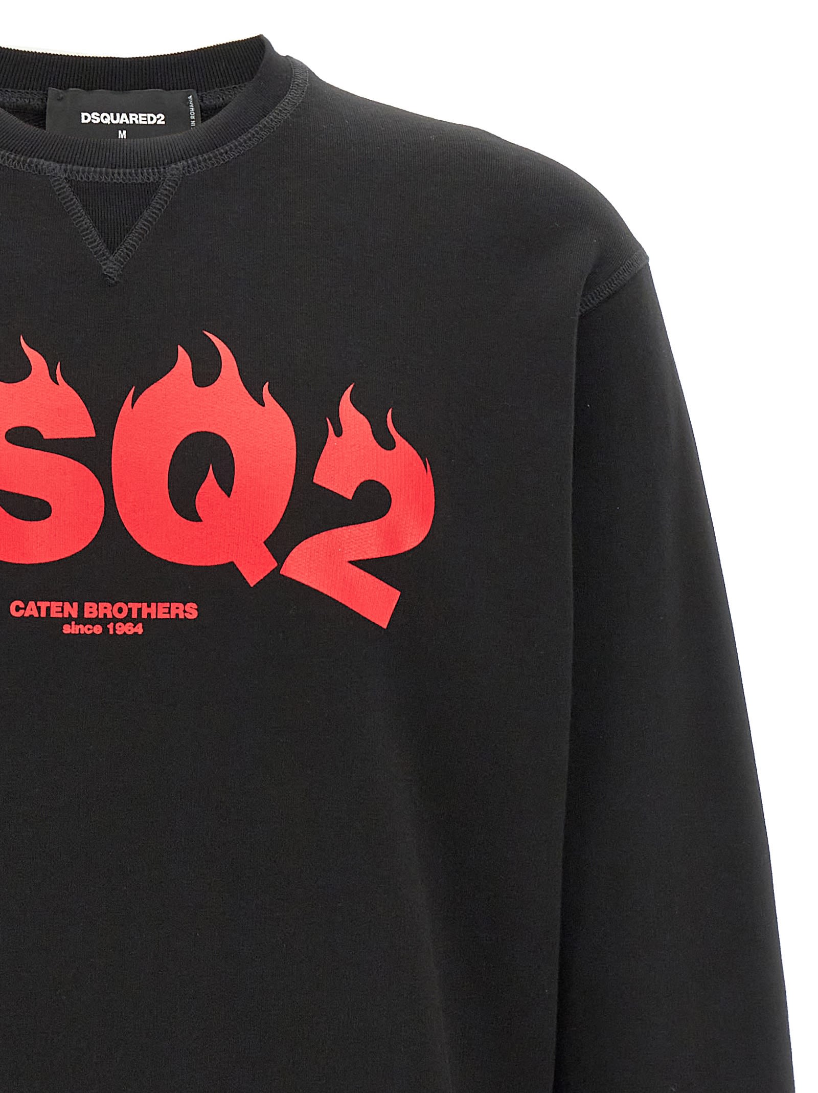 Dsquared2 Man Sweatshirt Black Size L Cotton In Black