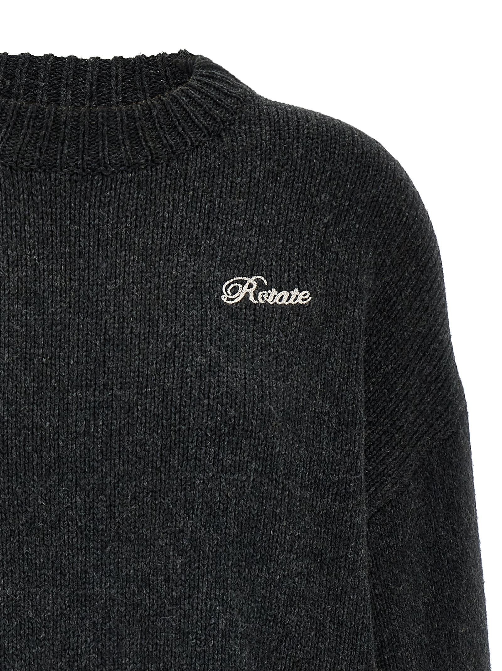 Rotate Birger Christensen Knit Crewneck Sweaters And Cardigans Gray In Gray