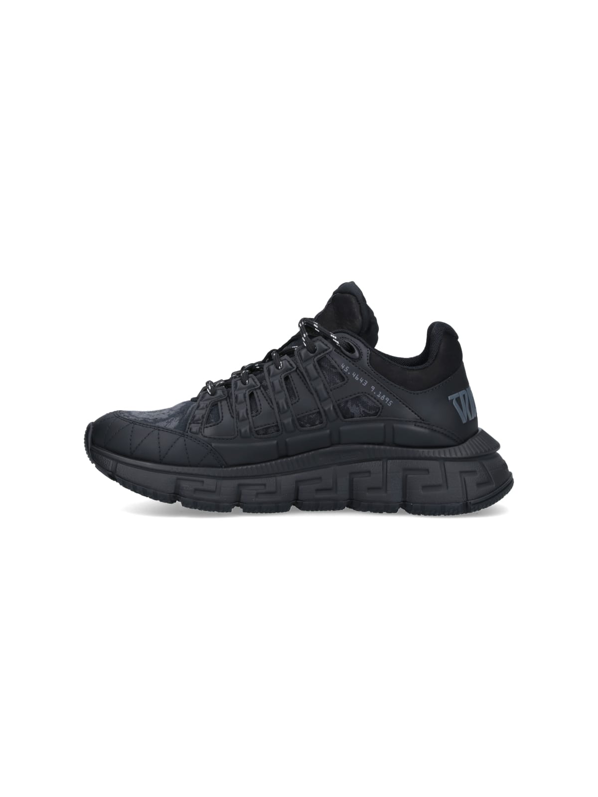 Shop Versace Trigreca Barocco Sneakers In Black