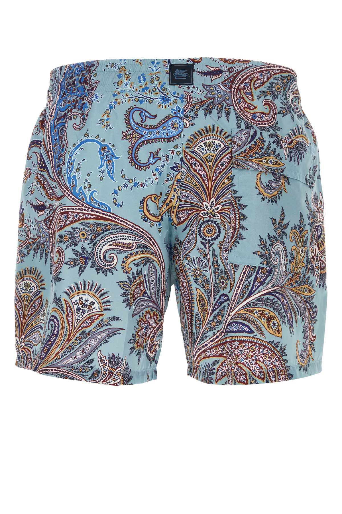 Shop Etro Printed Polyester Swimming Shorts In Lightbluemulti